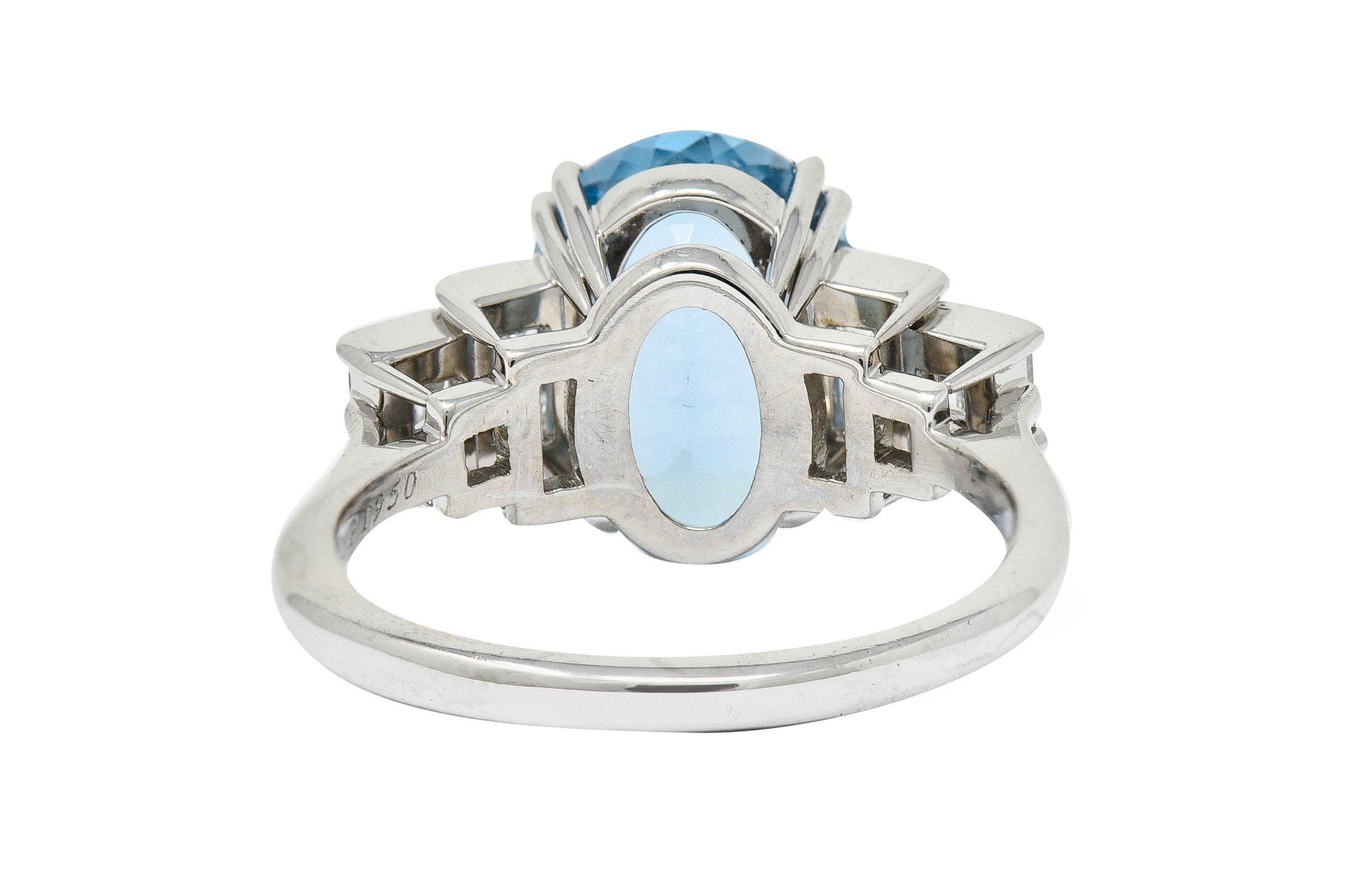 Tiffany & Co. 4.75 CTW Aquamarine Diamond Platinum Statement RingRing - Wilson's Estate Jewelry