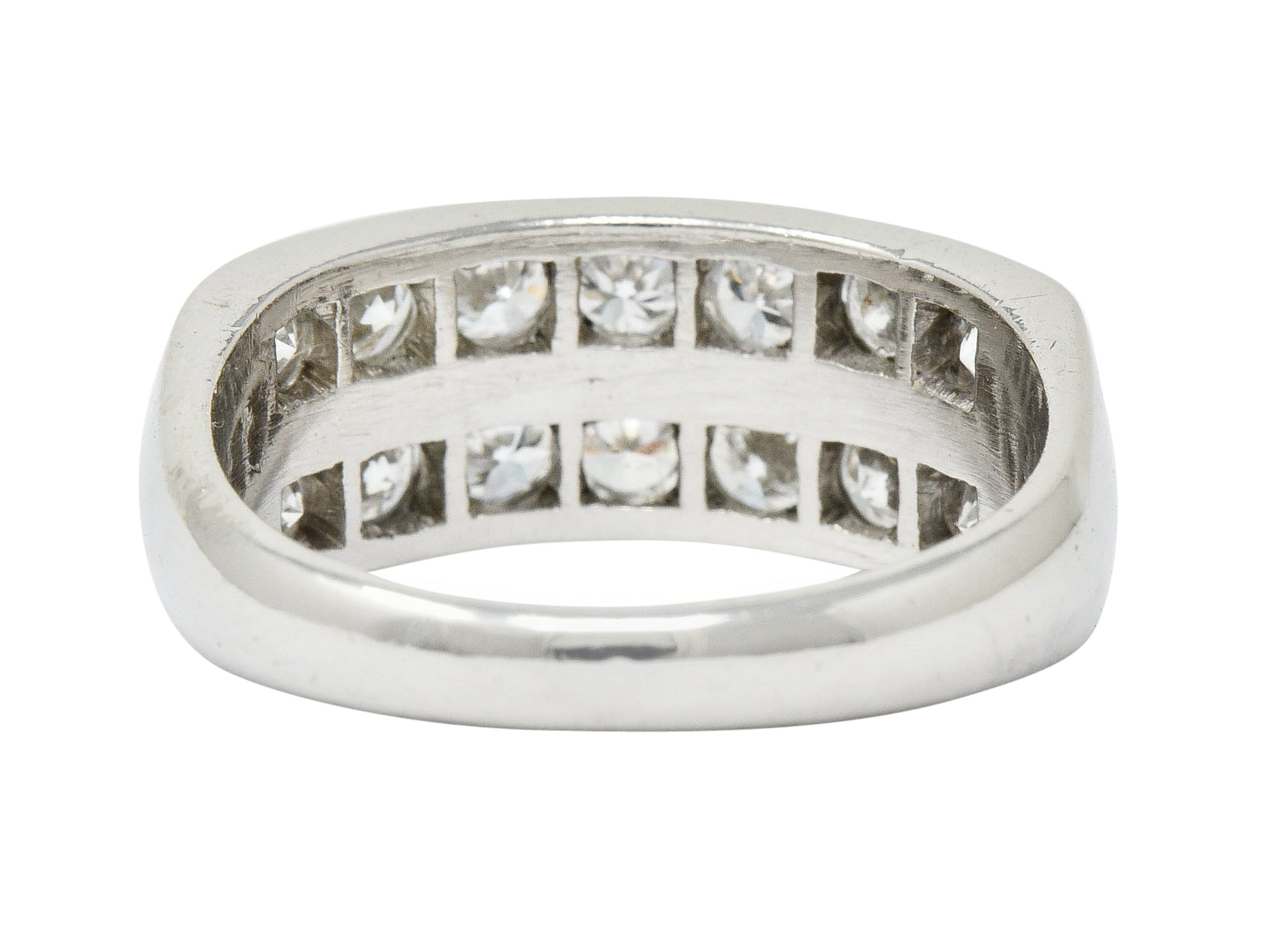 Mid-Century 1.50 CTW Diamond Platinum Band Ring Circa 1950Ring - Wilson's Estate Jewelry