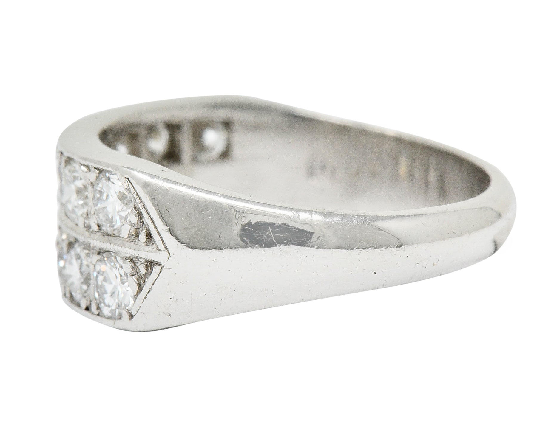 Mid-Century 1.50 CTW Diamond Platinum Band Ring Circa 1950Ring - Wilson's Estate Jewelry