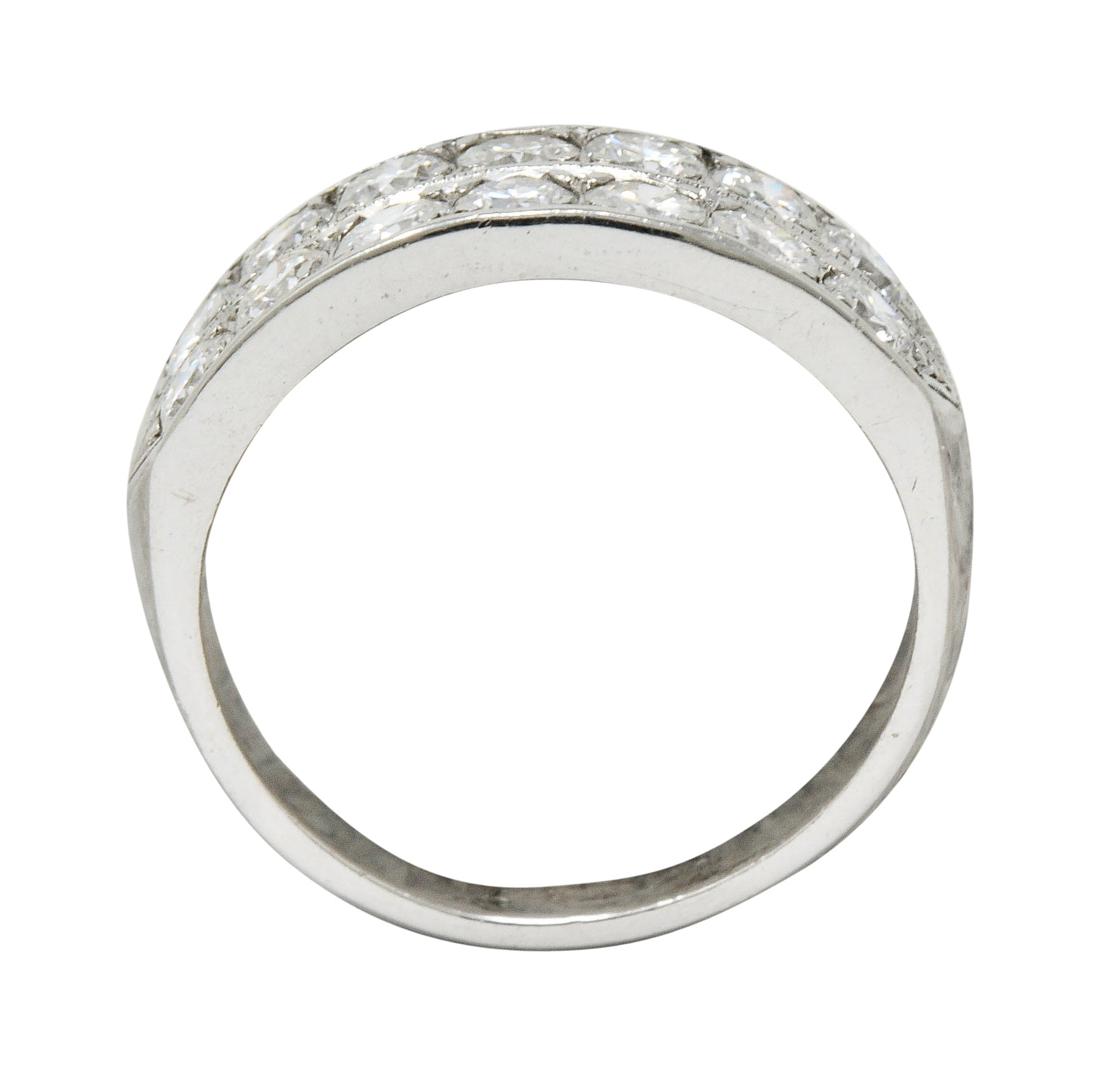 Mid-Century 1.50 CTW Diamond Platinum Band Ring Circa 1950Ring - Wilson's Estate Jewelry