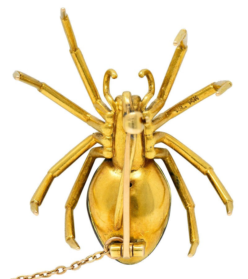 Brooch Golden Spider
