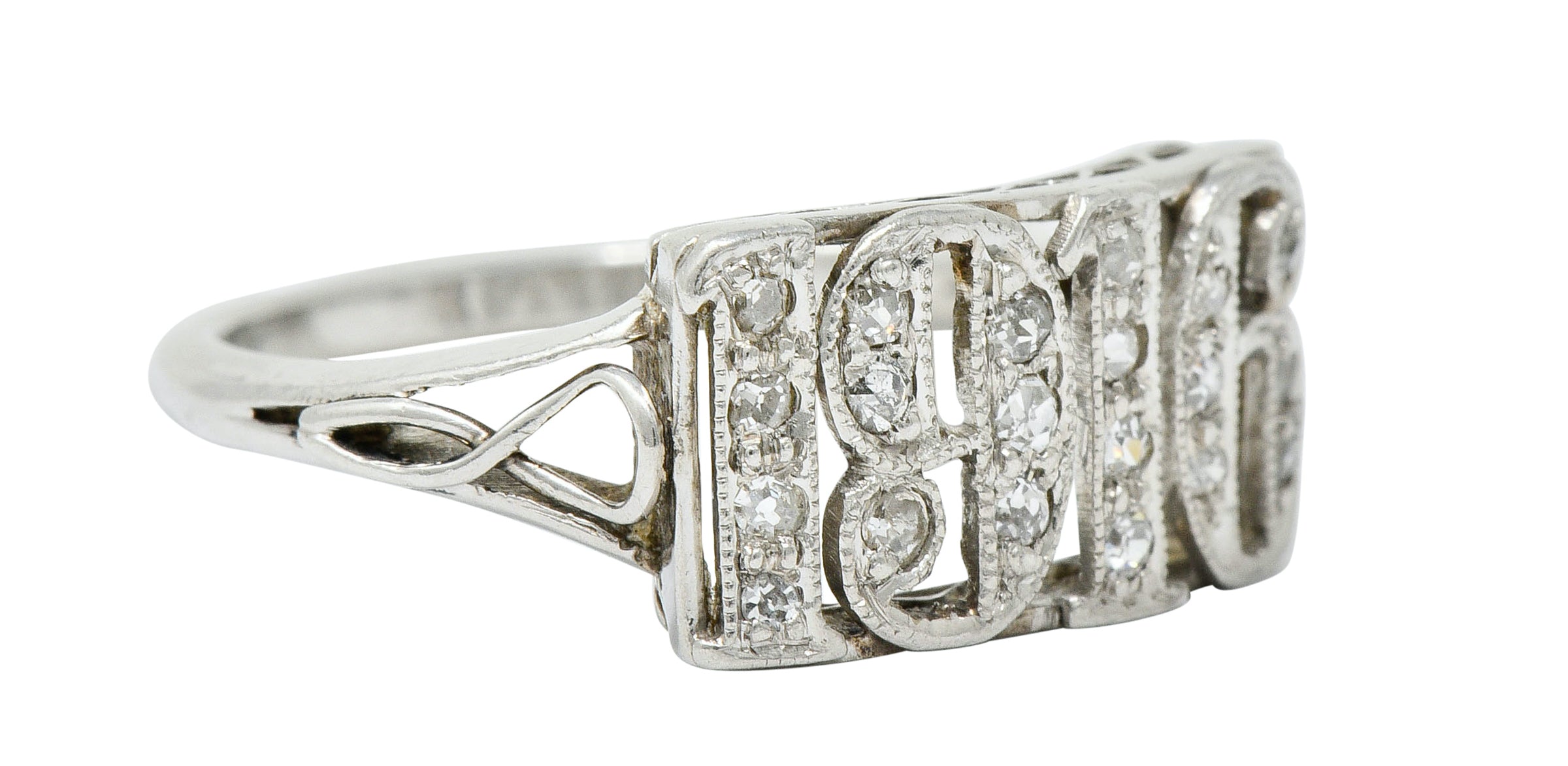 Edwardian Diamond Platinum 1916 Date RingRing - Wilson's Estate Jewelry