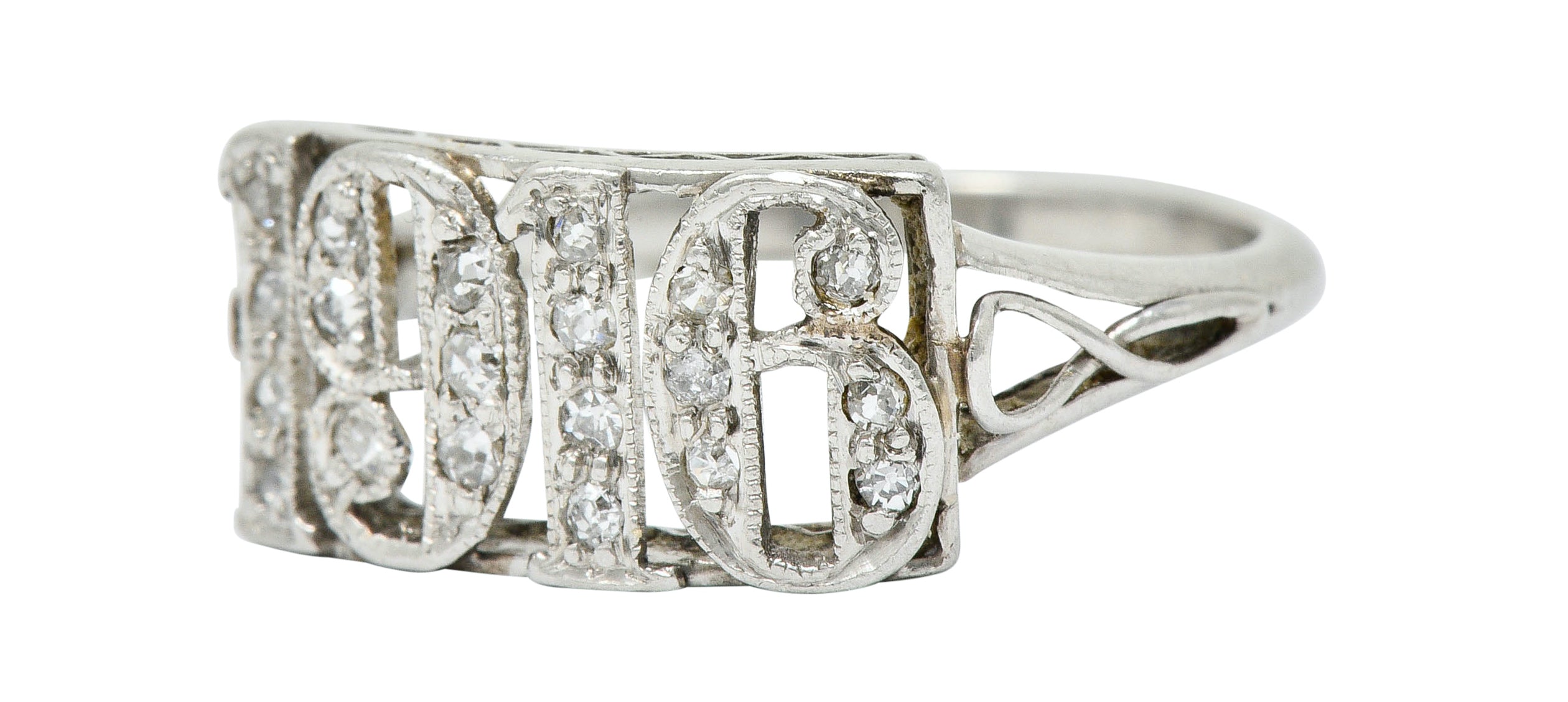 Edwardian Diamond Platinum 1916 Date RingRing - Wilson's Estate Jewelry