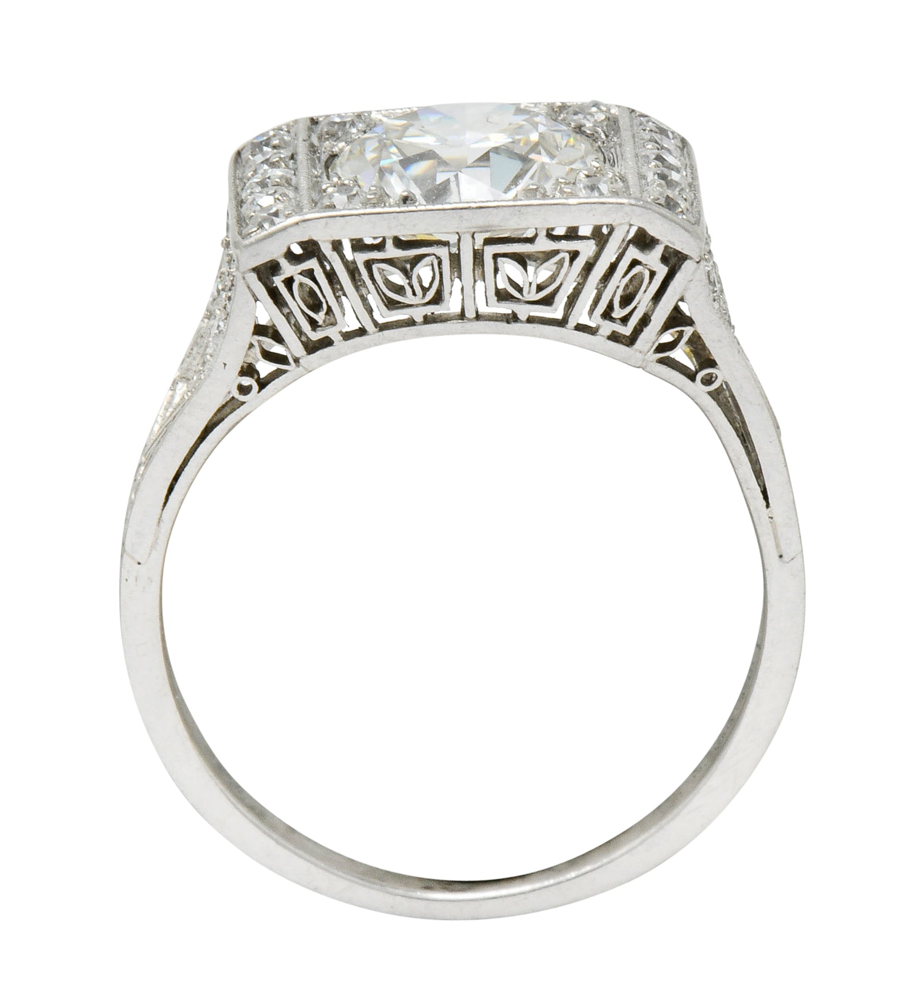 Tiffany & Co. Art Deco 1.45 CTW Diamond Platinum Engagement Ring GIA Wilson's Estate Jewelry