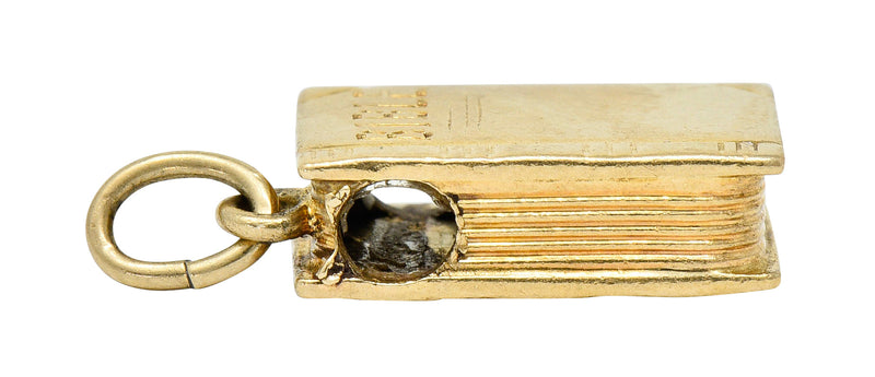 1940's Retro 14 Karat Gold Bible Charm | Wilson's Estate Jewelry