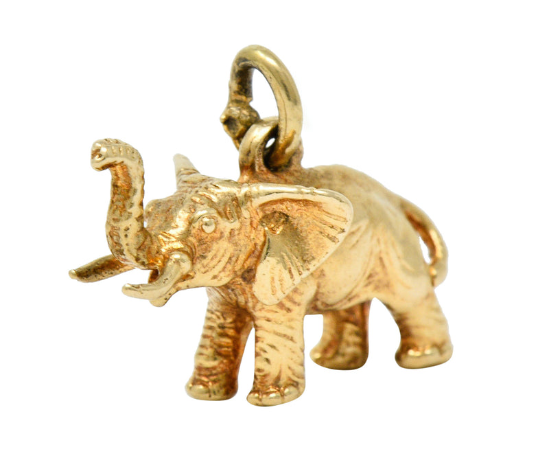 Sloan & Co. Retro 14 Karat Gold Elephant Charmcharm - Wilson's Estate Jewelry