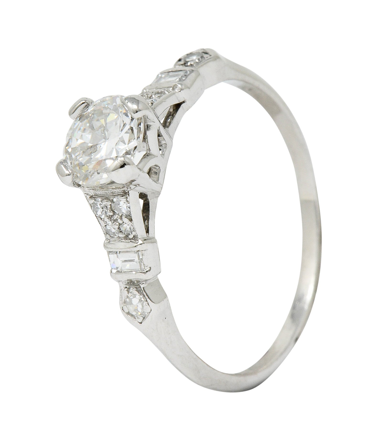 Maurice Tishman Retro 1.10 CTW Diamond Platinum Engagement RingRing - Wilson's Estate Jewelry