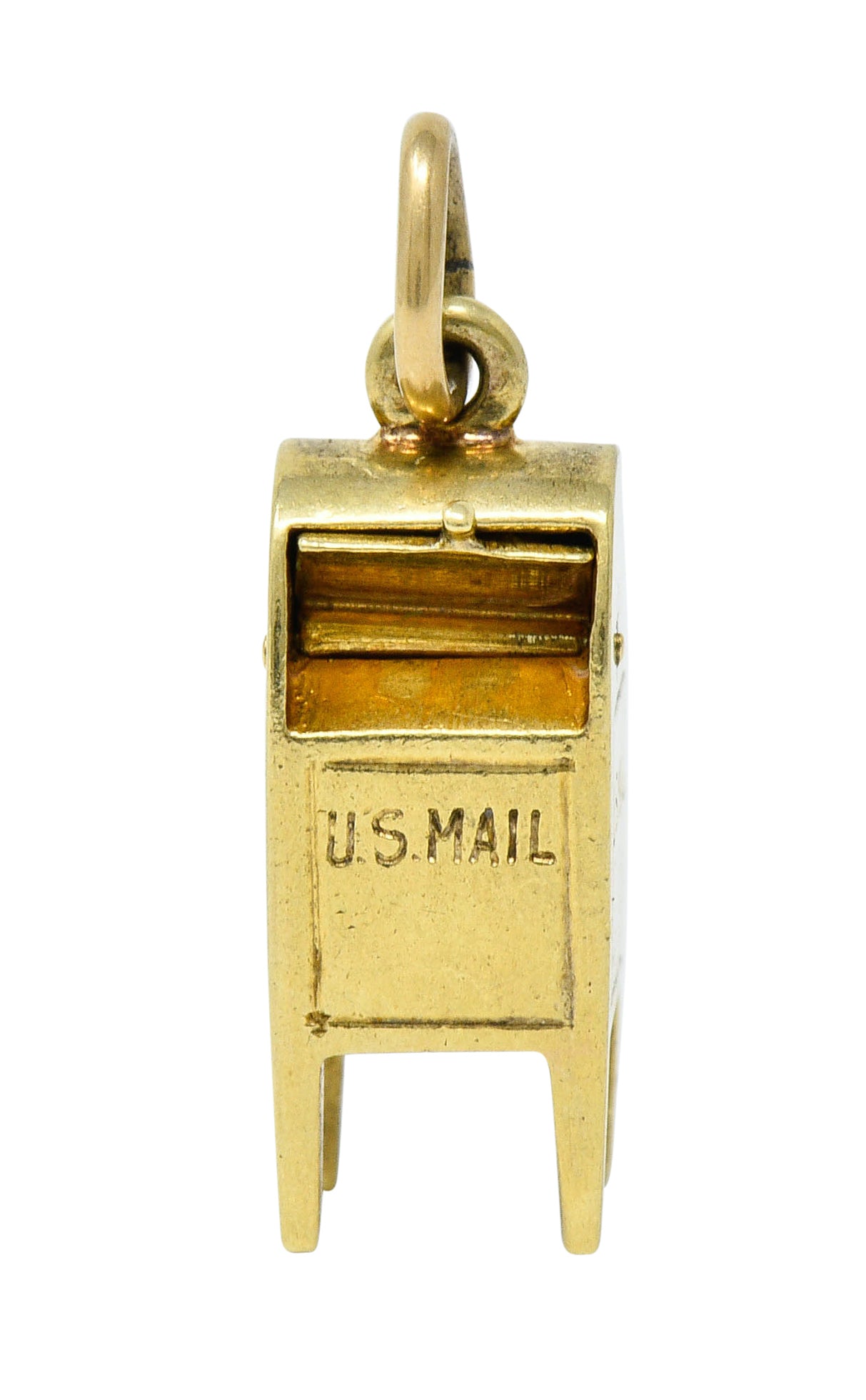 Sloan & Co. Enamel Heart 14 Karat Gold Mailbox Charmcharm - Wilson's Estate Jewelry