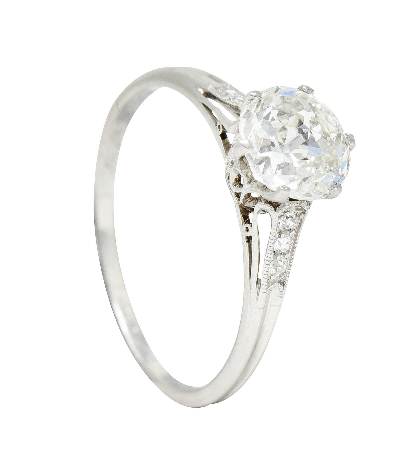 Edwardian 1.60 CTW Jubilee Diamond Platinum Engagement RingRing - Wilson's Estate Jewelry