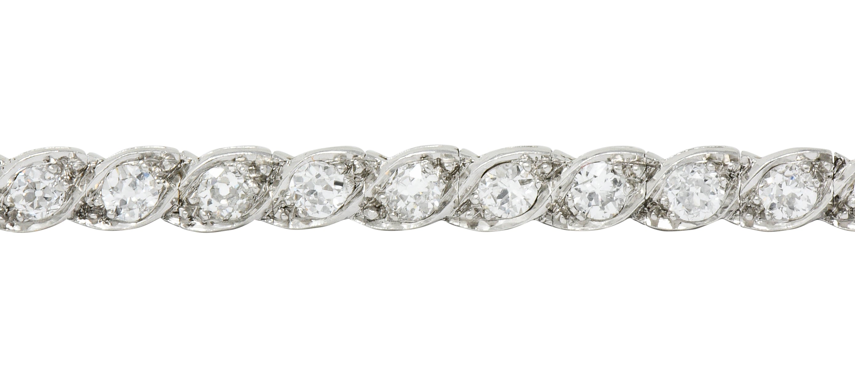 Waslikoff Art Deco 4.50 CTW Diamond Platinum Eyelet Line Braceletbracelet - Wilson's Estate Jewelry