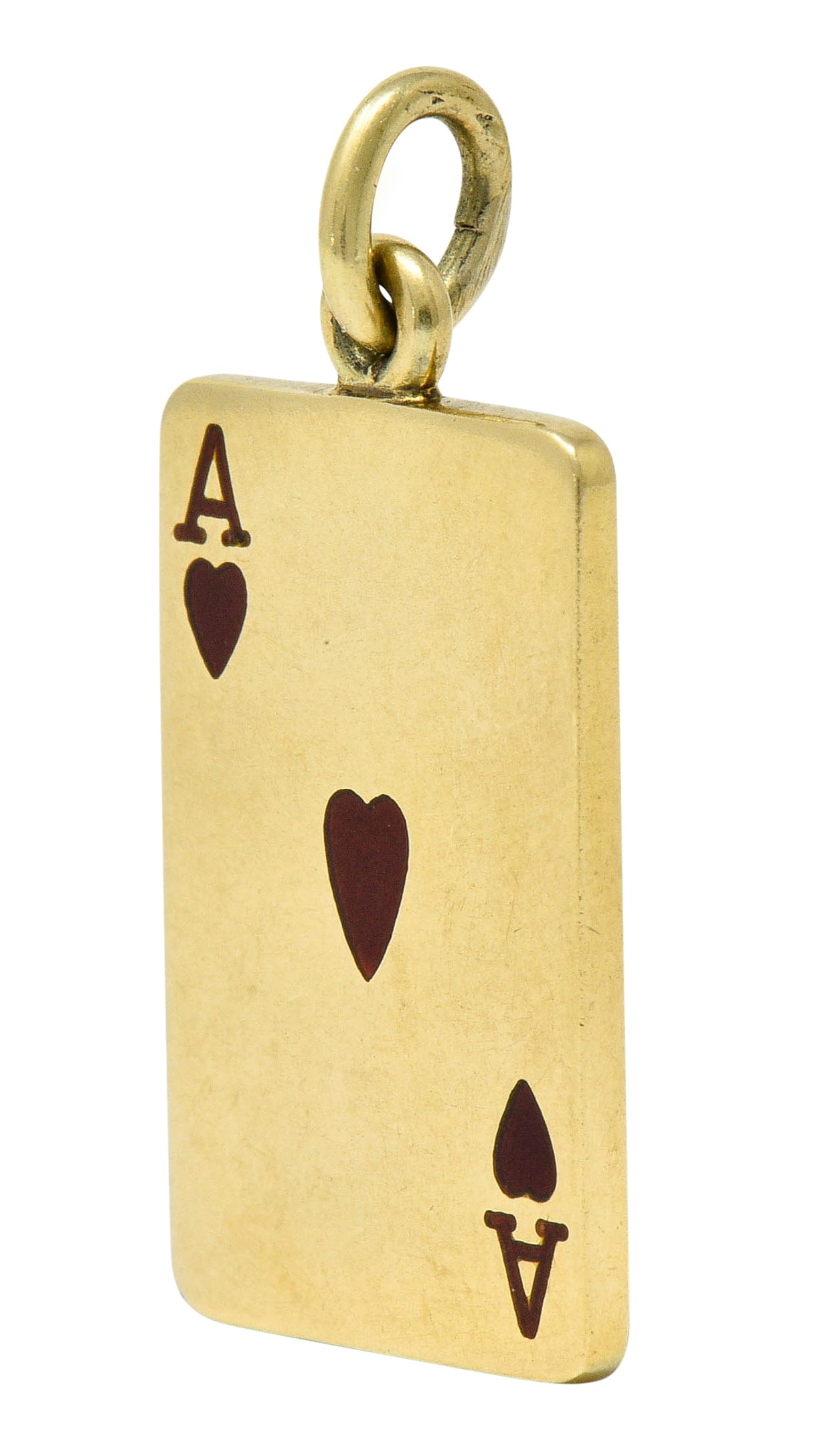 Tiffany & Co. Mid-Century Enamel 14 Karat Gold Ace of Hearts Card Charmcharm - Wilson's Estate Jewelry