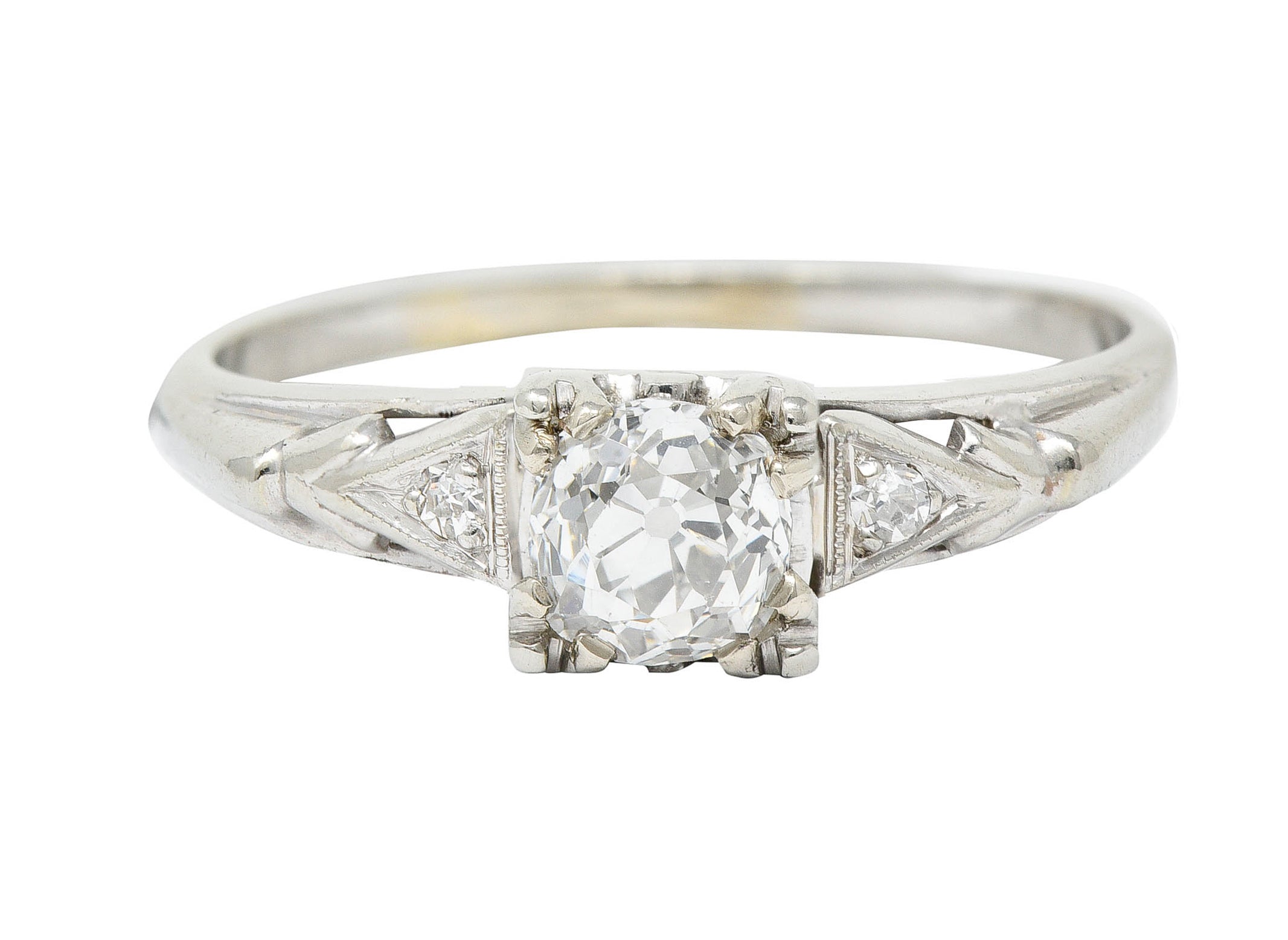 Retro 0.67 CTW Diamond 14 Karat White Gold Engagement RingRing - Wilson's Estate Jewelry