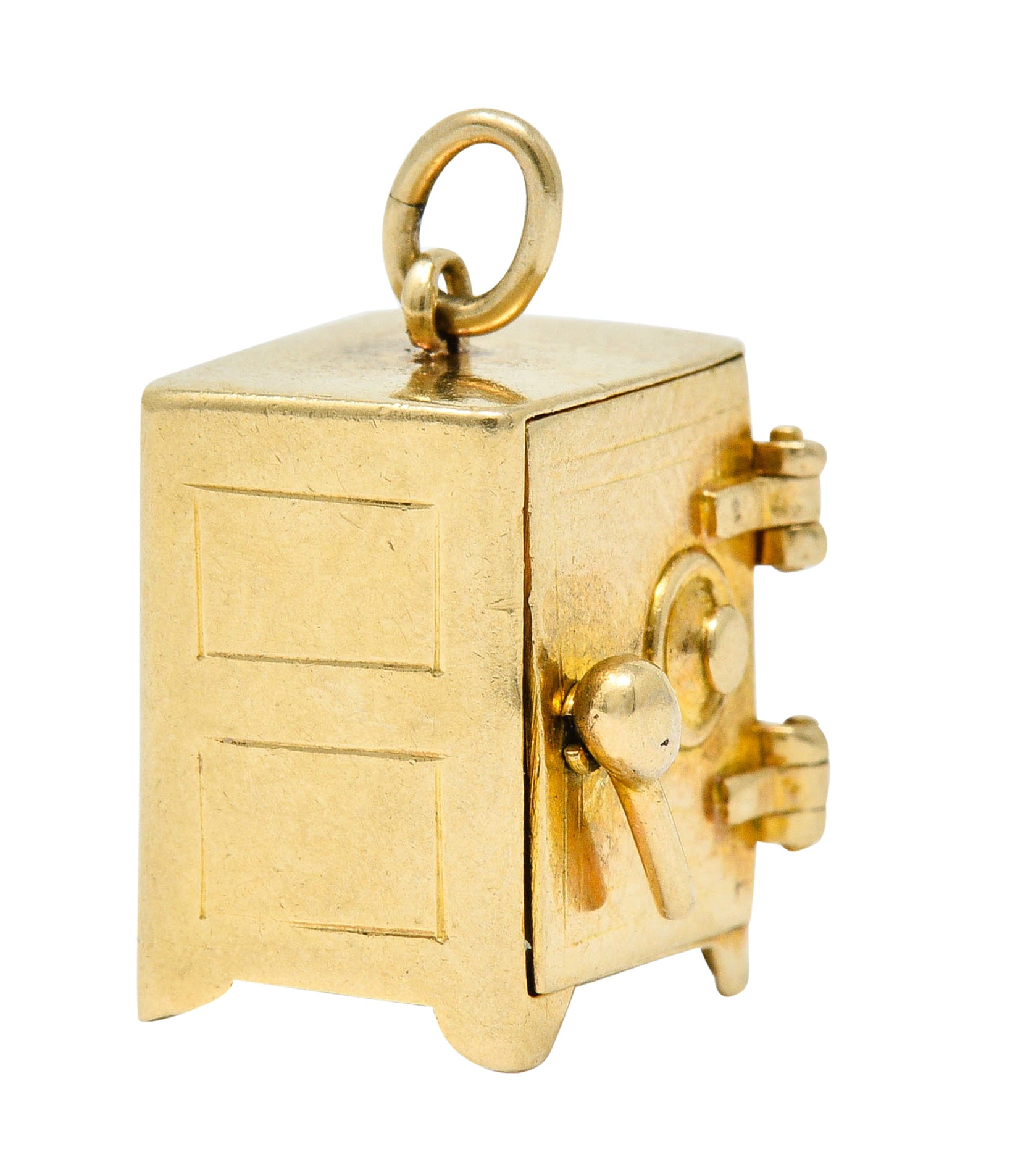 Retro 14 Karat Gold Functional Safe Charm Circa 1940charm - Wilson's Estate Jewelry