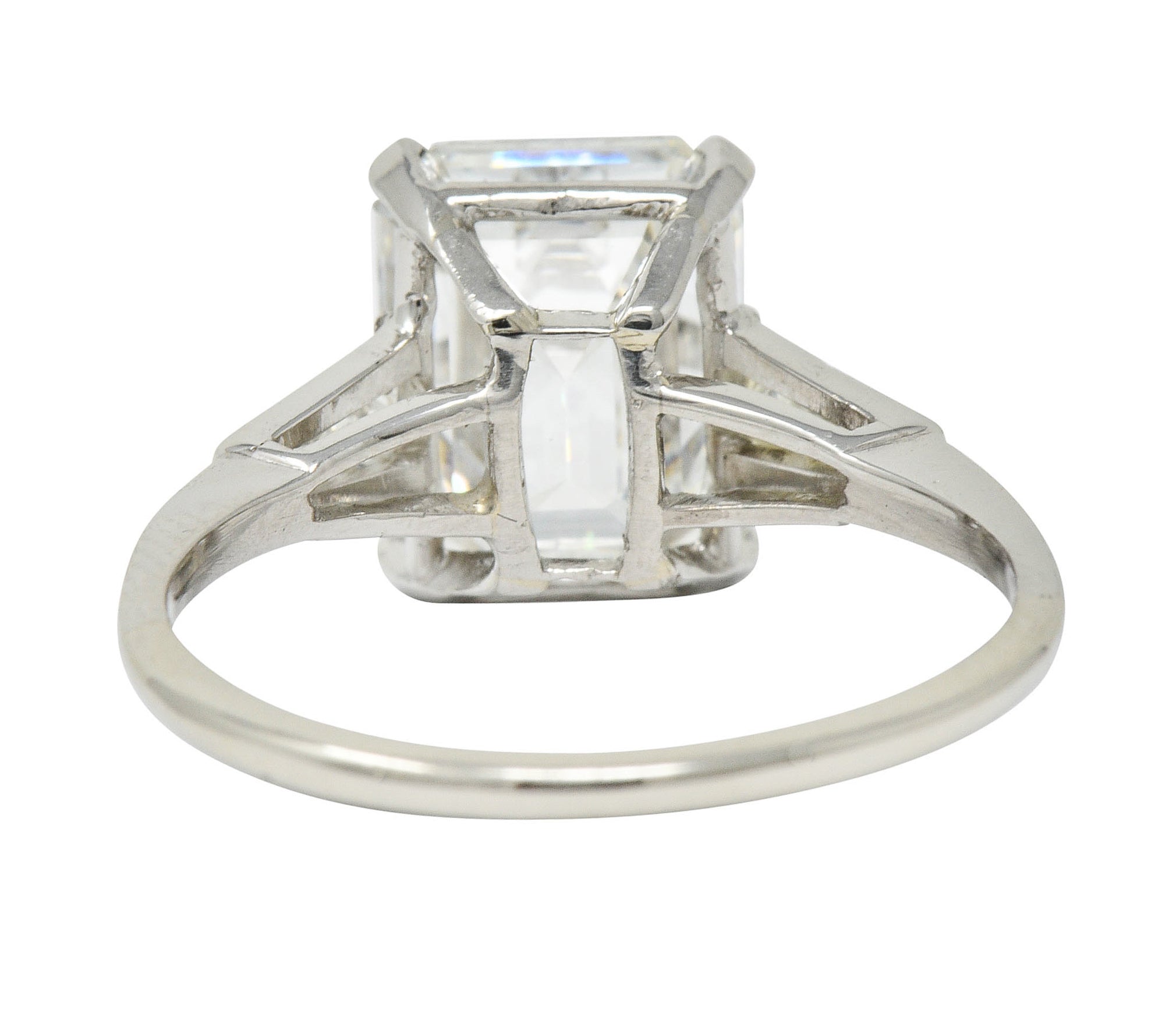 Substantial 4.58 CTW Emerald Cut Diamond Platinum Engagement Ring GIARing - Wilson's Estate Jewelry