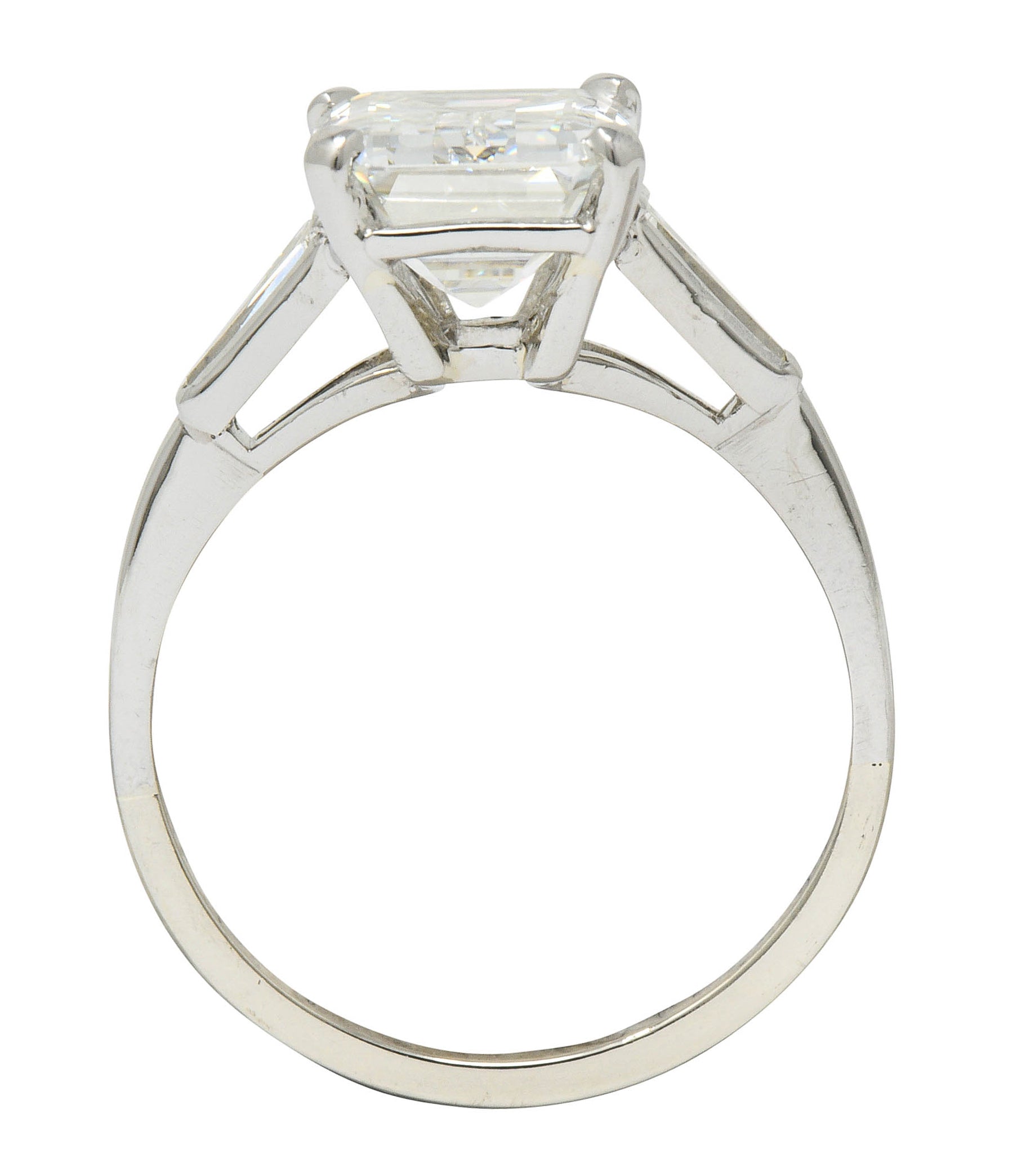 Substantial 4.58 CTW Emerald Cut Diamond Platinum Engagement Ring GIARing - Wilson's Estate Jewelry