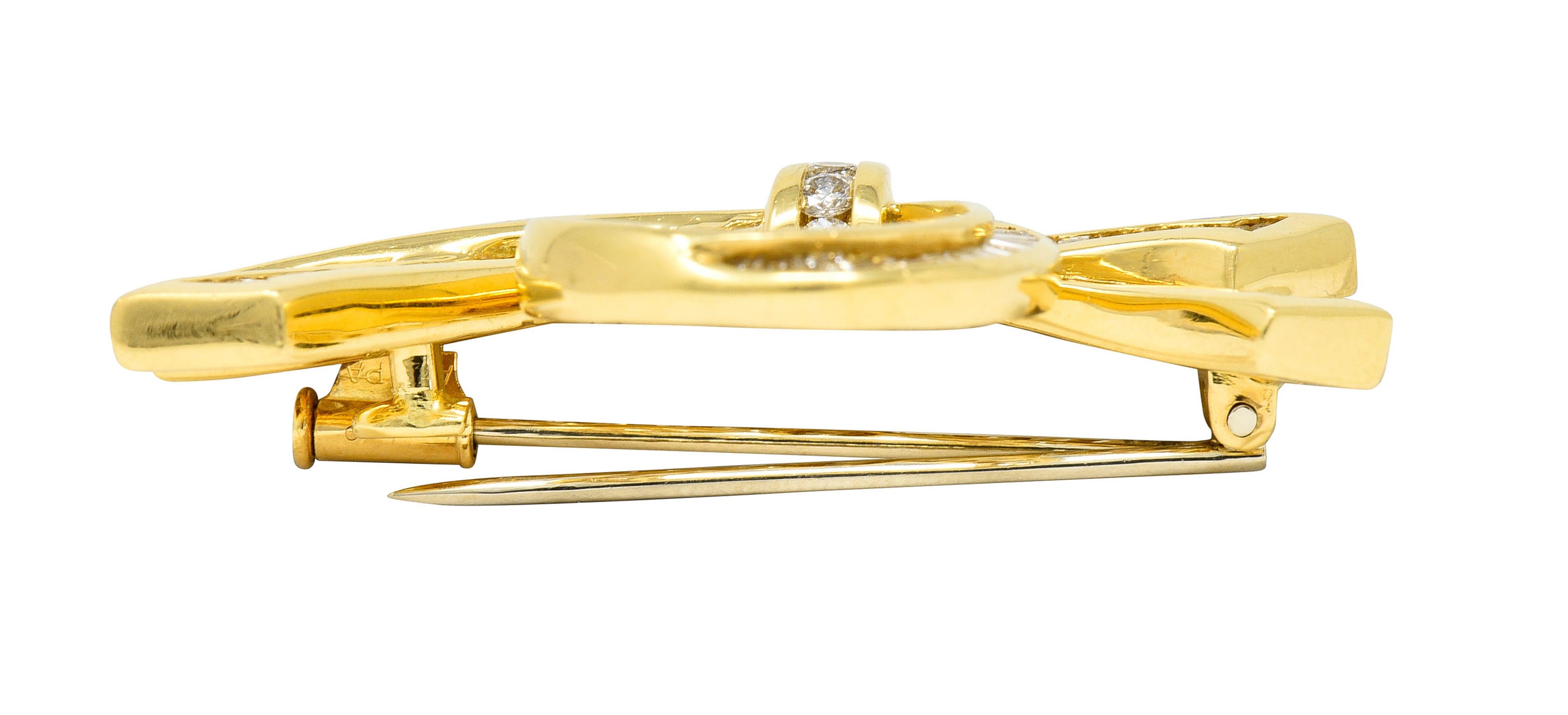 Charles Krypell 4.45 CTW Diamond 18 Karat Gold Vintage Bow BroochBrooch - Wilson's Estate Jewelry