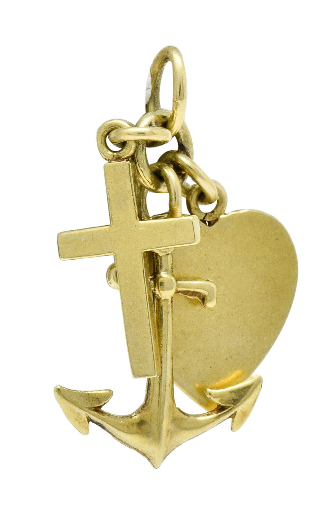 Richardson Mfg. Retro 14 Karat Gold Faith Hope & Love Charmcharm - Wilson's Estate Jewelry