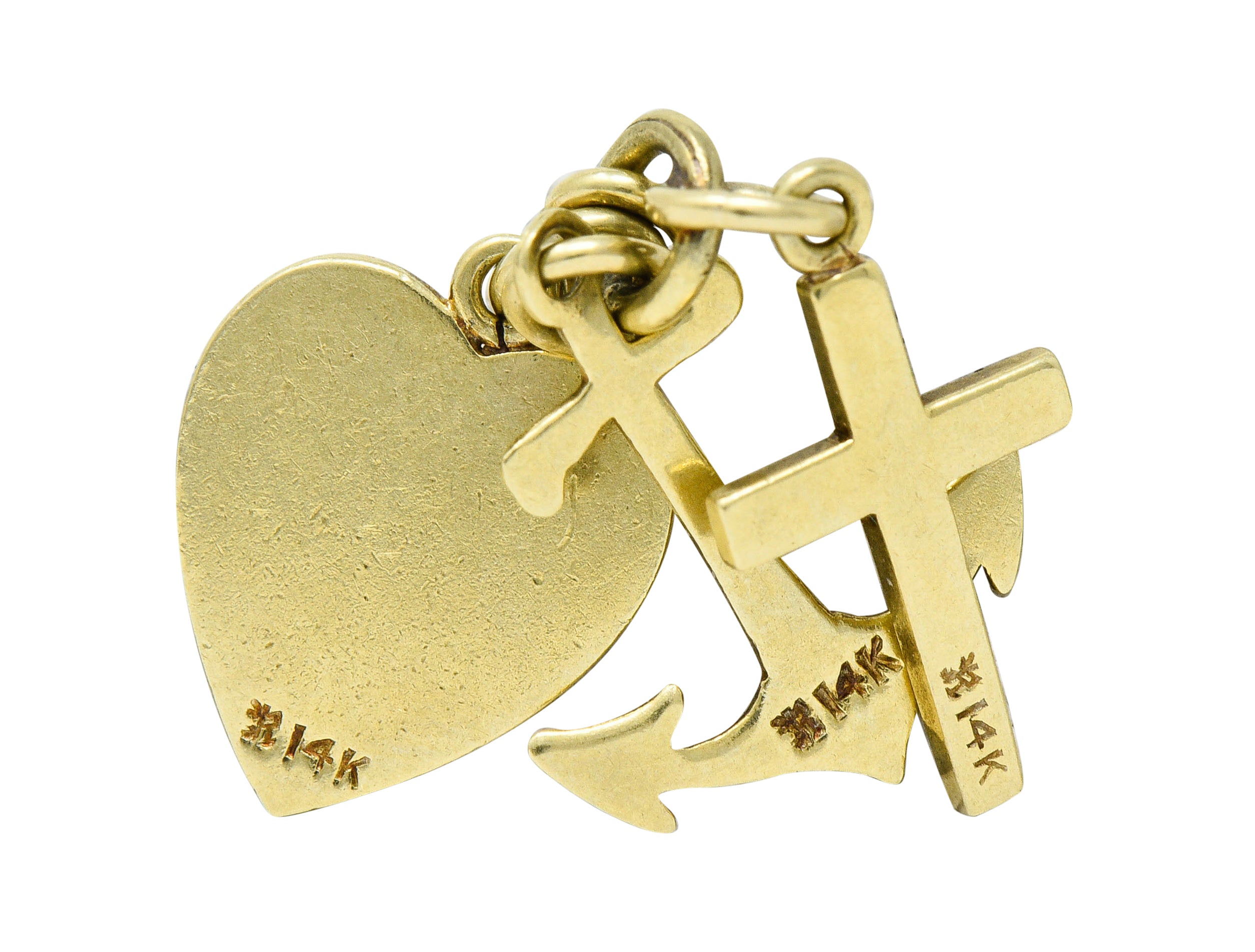 Richardson Mfg. Retro 14 Karat Gold Faith Hope & Love Charmcharm - Wilson's Estate Jewelry