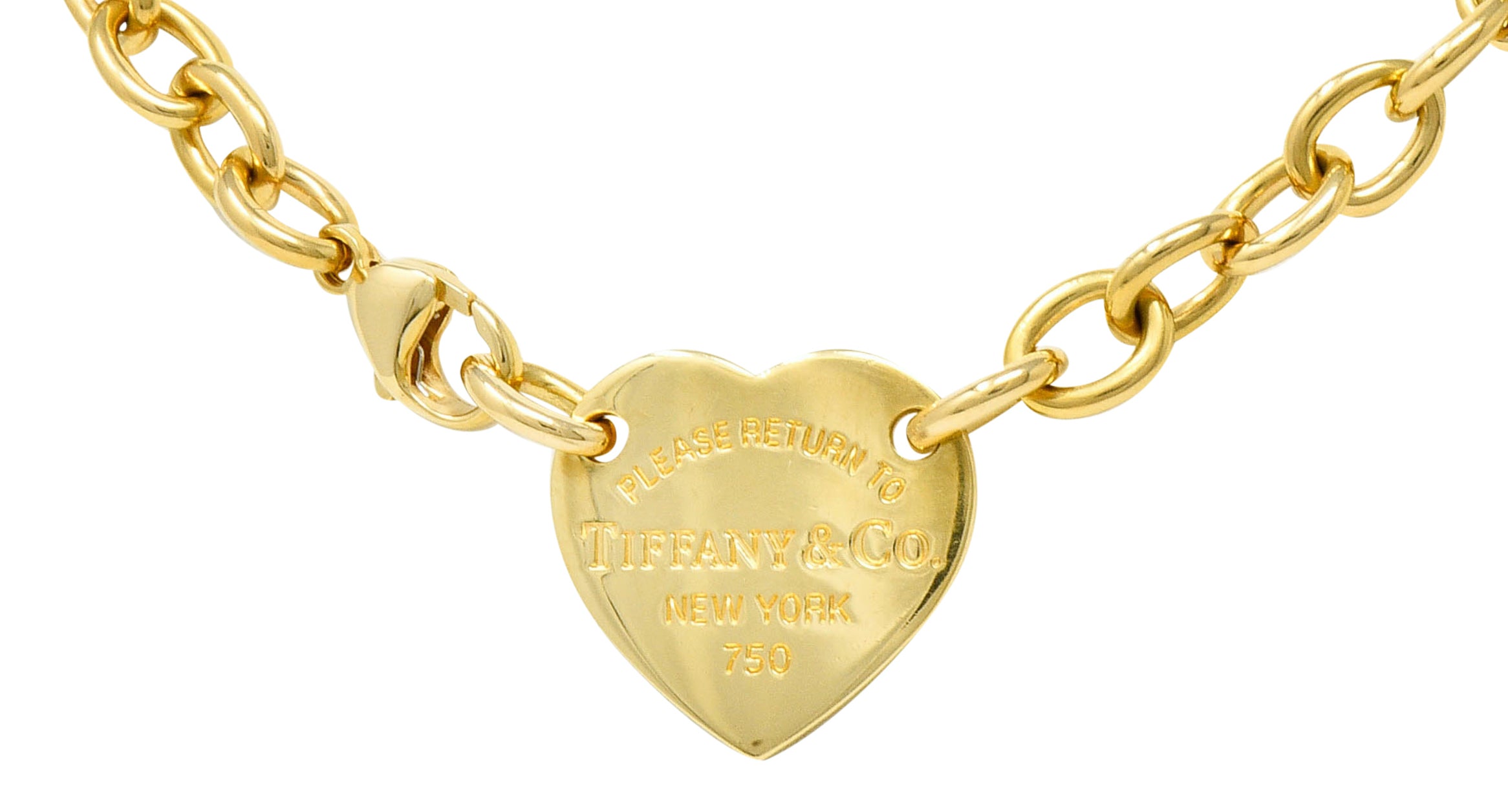 We-5886 Tiffany & Co. Vintage 18 Karat Gold Tiffany Heart Collar NecklaceNecklace - Wilson's Estate Jewelry