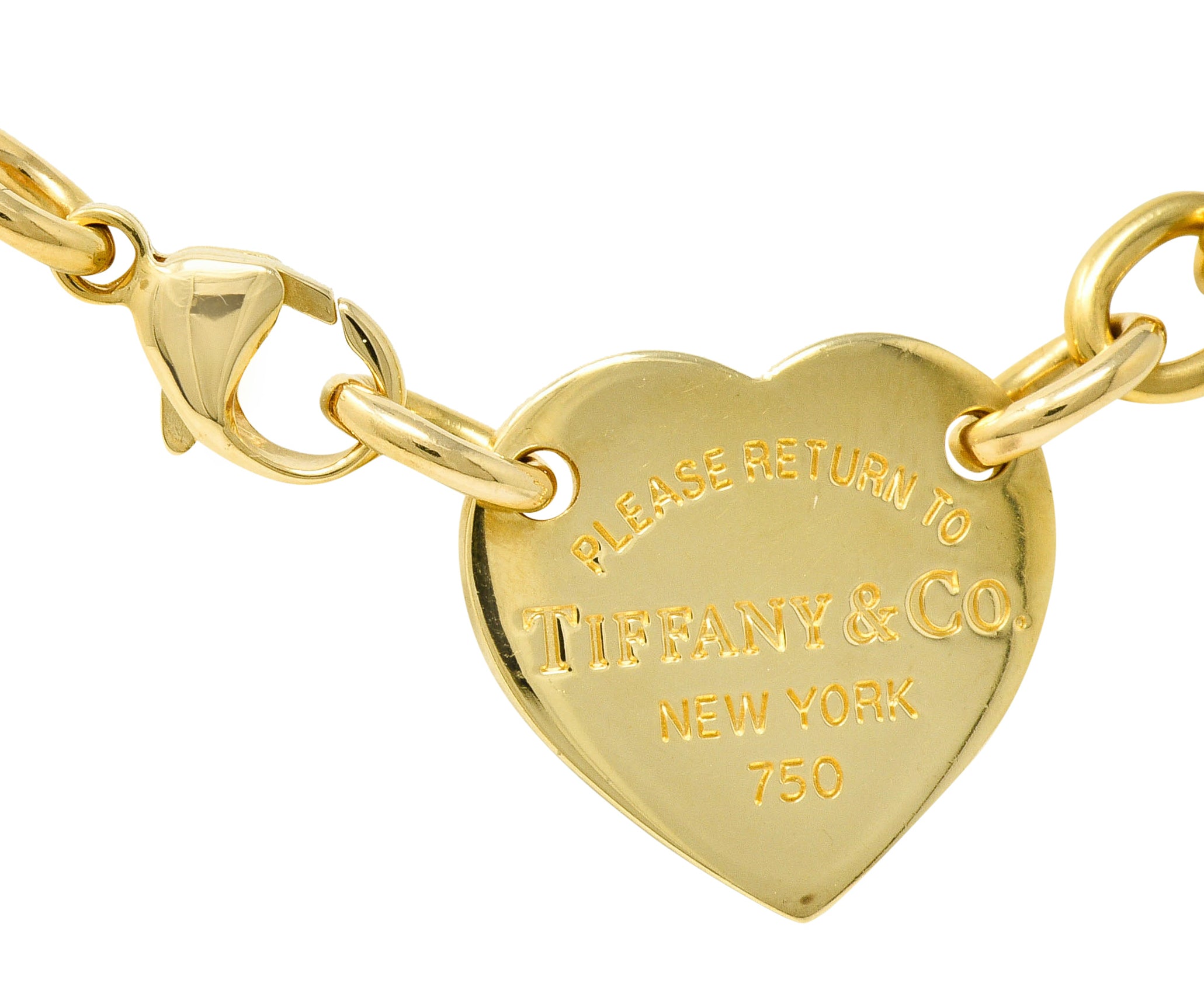 We-5886 Tiffany & Co. Vintage 18 Karat Gold Tiffany Heart Collar NecklaceNecklace - Wilson's Estate Jewelry