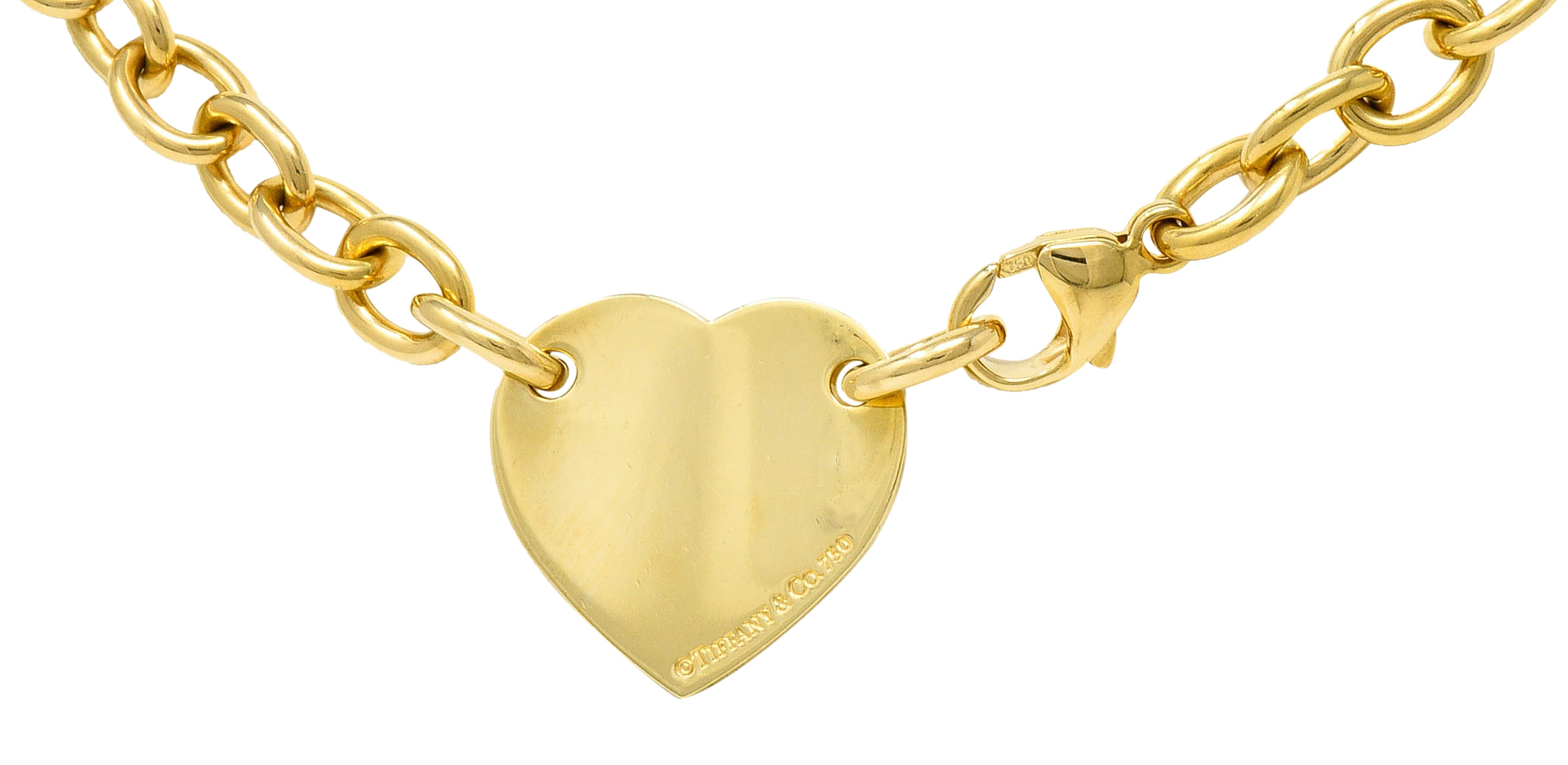 We-5886 Tiffany & Co. Vintage 18 Karat Gold Tiffany Heart Collar NecklaceNecklace - Wilson's Estate Jewelry