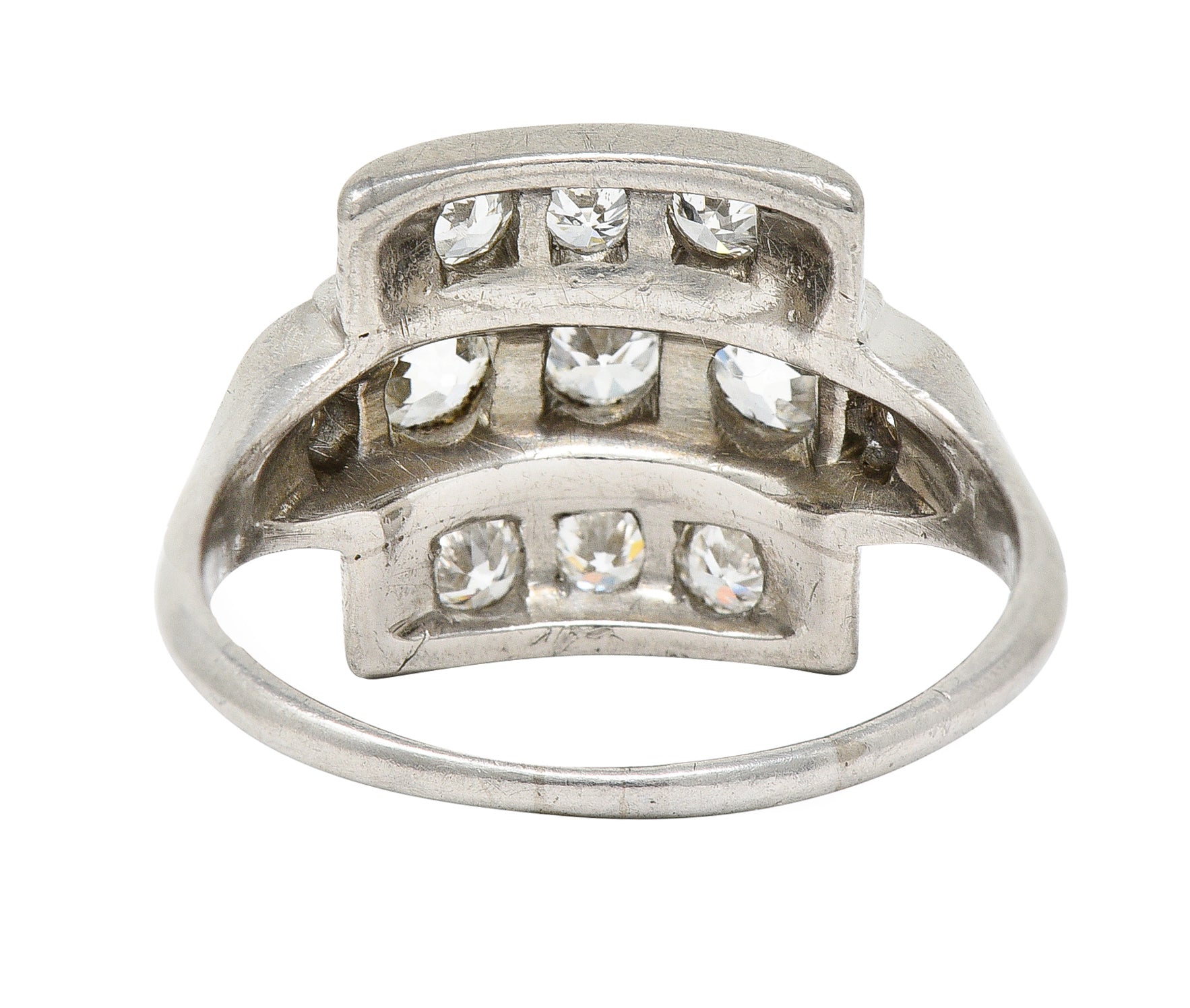 Art Deco 1.00 CTW Diamond Platinum Antique Dinner Ring Wilson's Estate Jewelry