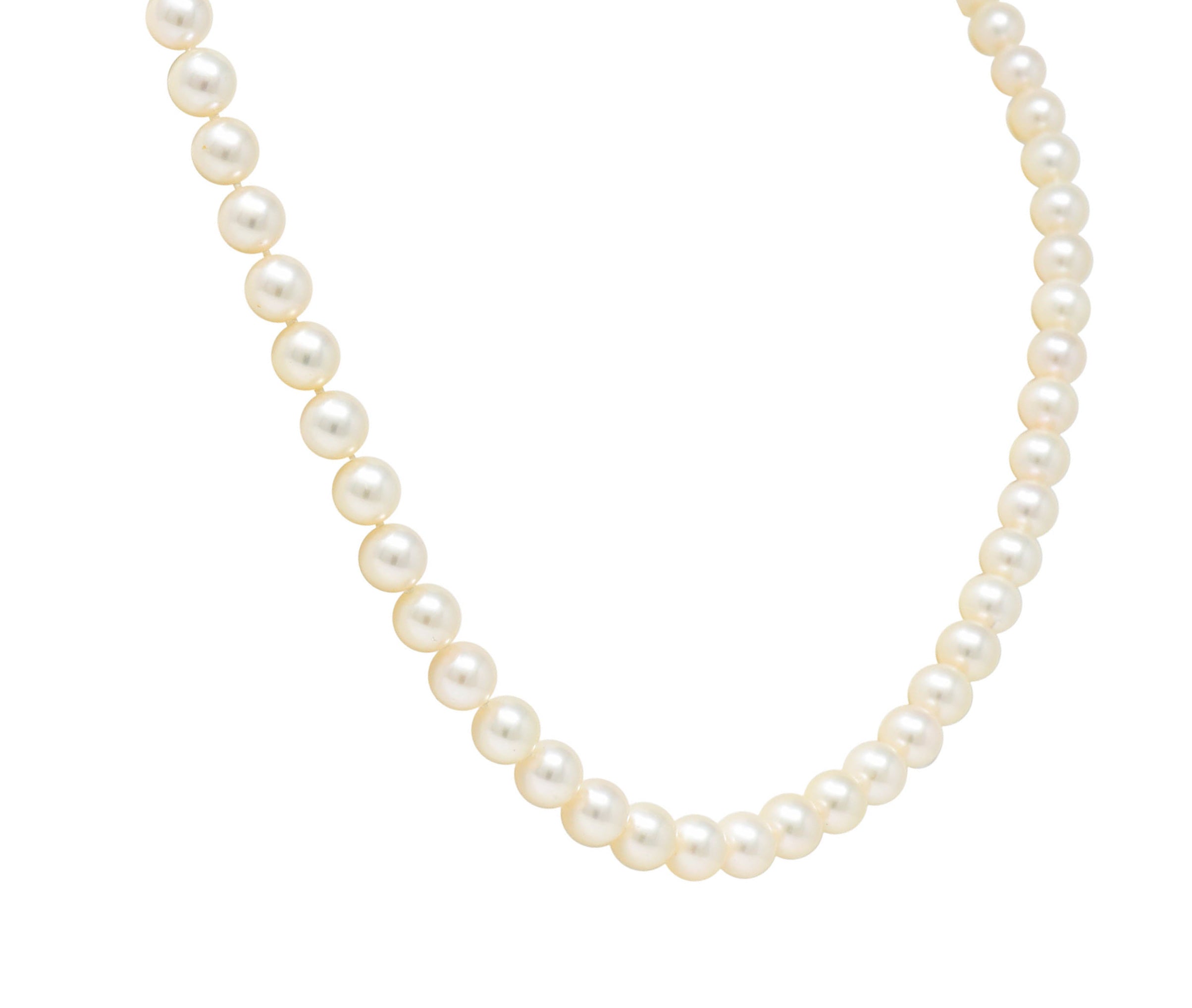 Mikimoto Cultured Pearl 18 Karat Gold Matinee Strand NecklaceNecklace - Wilson's Estate Jewelry