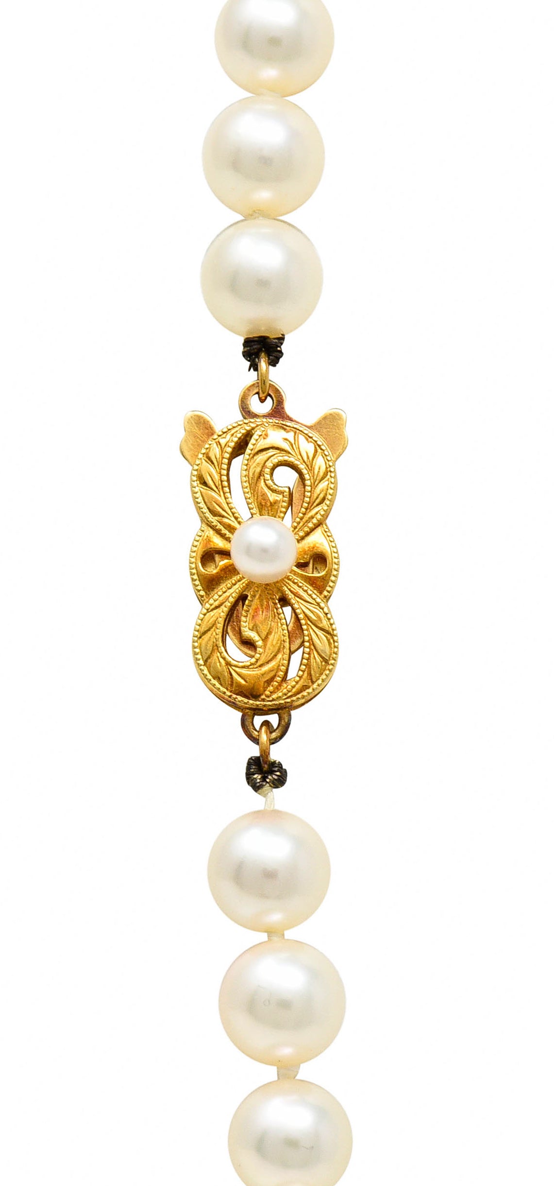 Mikimoto Cultured Pearl 18 Karat Gold Matinee Strand NecklaceNecklace - Wilson's Estate Jewelry