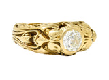 1900 Victorian 1.14 CTW Old Mine Diamond 14 Karat Gold Unisex Phobos RingRing - Wilson's Estate Jewelry