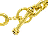 Elizabeth Locke Ruby 19 Karat Gold Substantial Curb Link Chain Collar Necklace - Wilson's Estate Jewelry