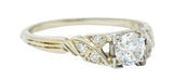 Retro Diamond 18 Karat White Gold Engagement RingRing - Wilson's Estate Jewelry