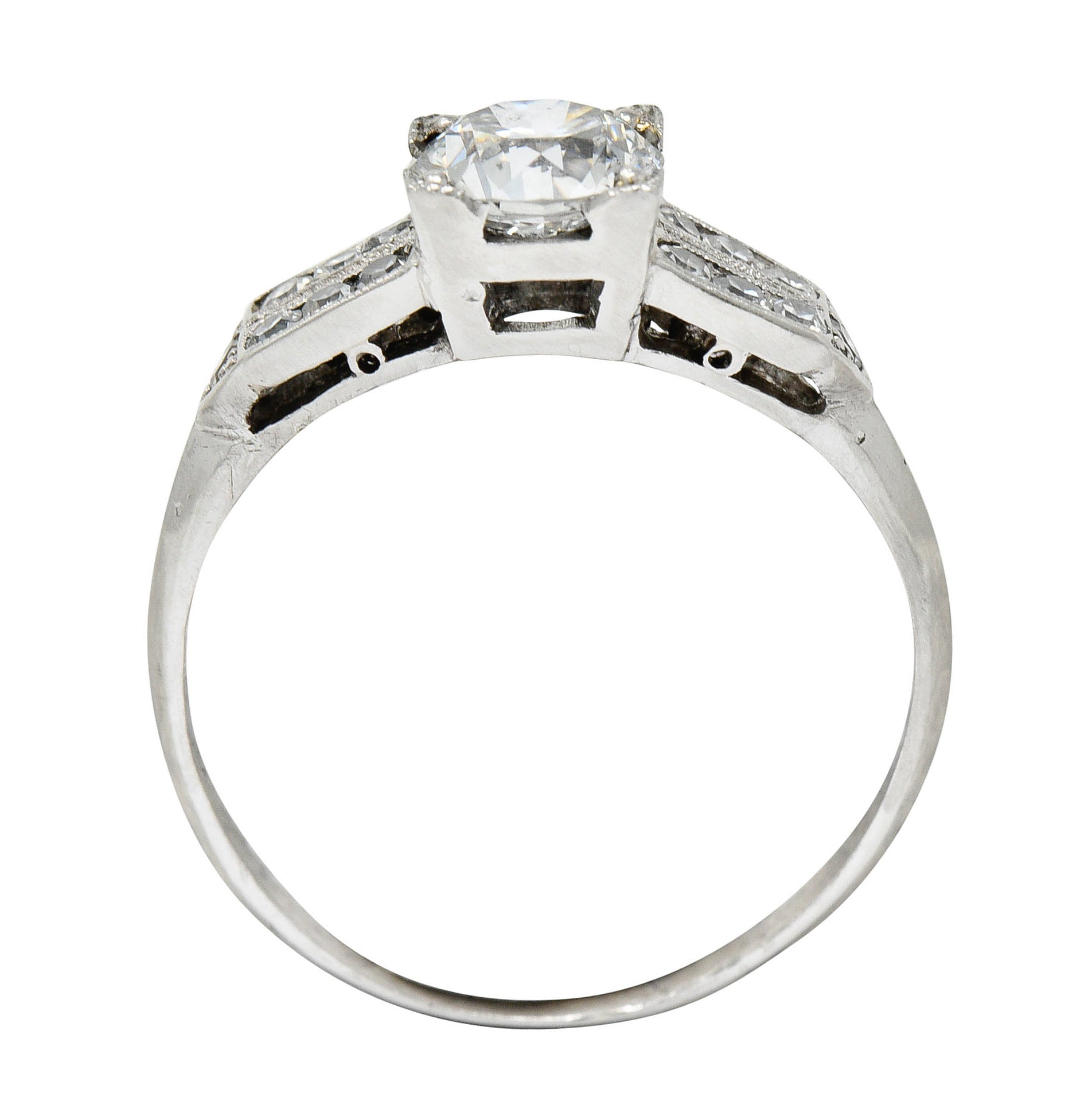 Late Art Deco 0.93 CTW Diamond Platinum Engagement RingRing - Wilson's Estate Jewelry