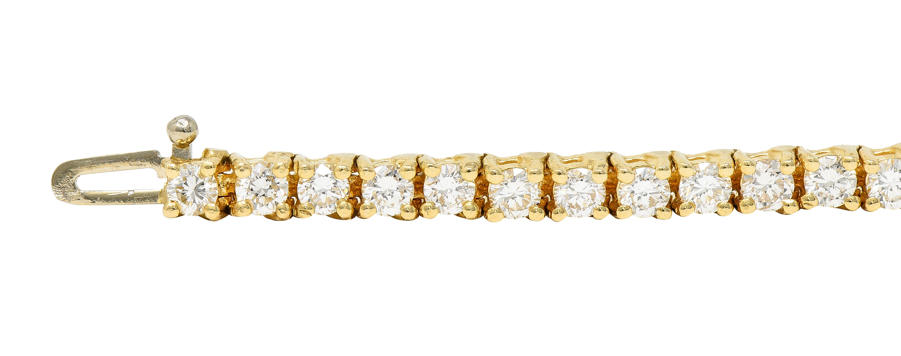 Vintage 5.00 CTW Diamond 14 Karat Yellow Gold Vintage Tennis Bracelet Wilson's Estate Jewelry