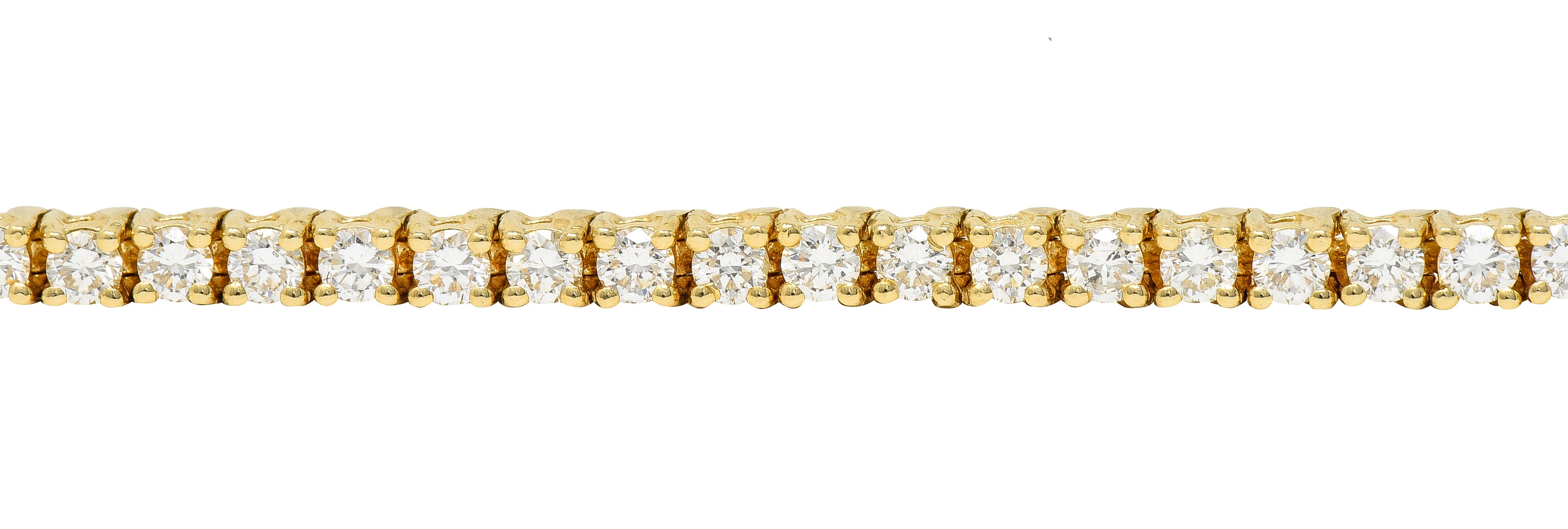 Vintage 5.00 CTW Diamond 14 Karat Yellow Gold Vintage Tennis Bracelet Wilson's Estate Jewelry