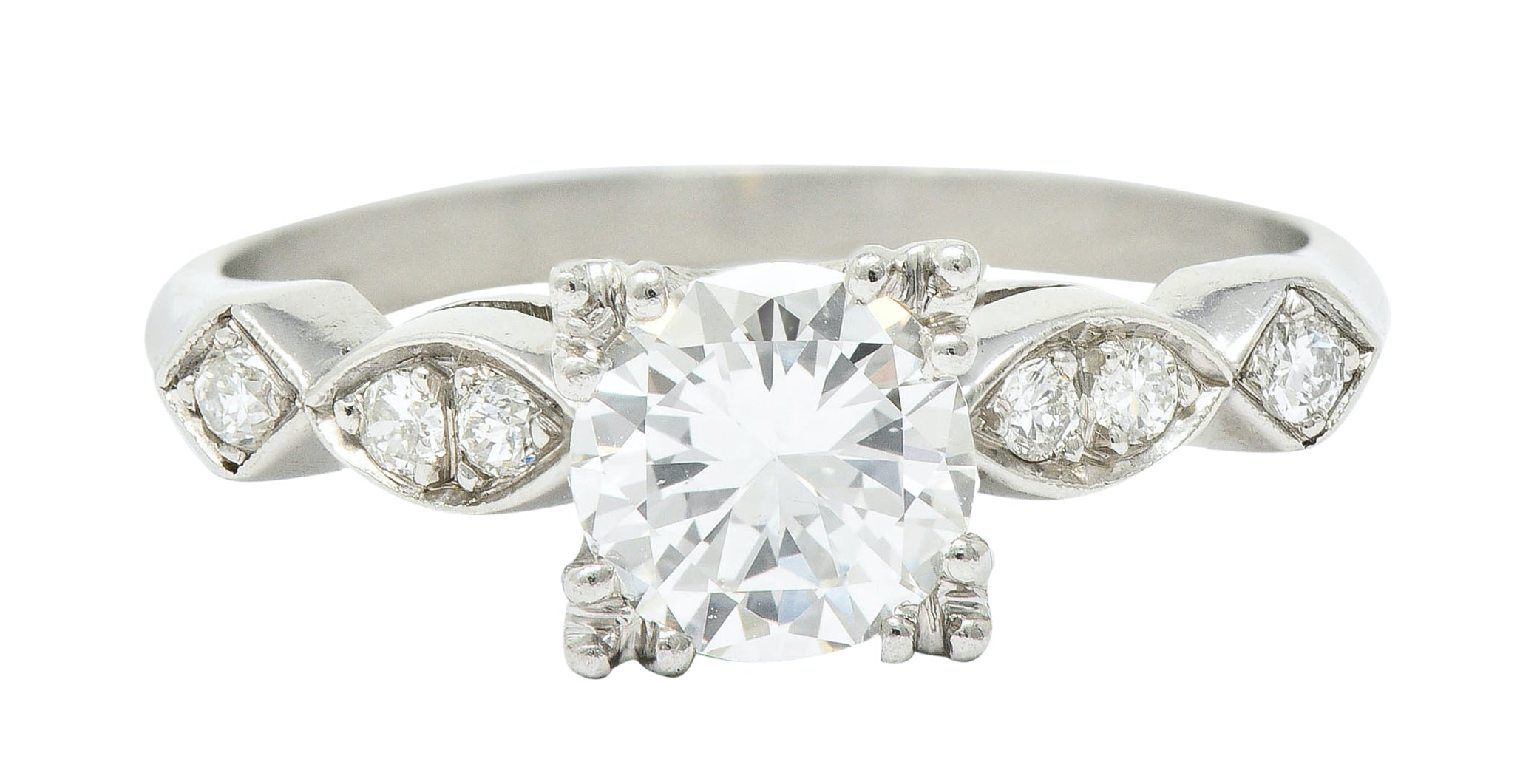 Retro 0.88 CTW Diamond Platinum Engagement RingRing - Wilson's Estate Jewelry