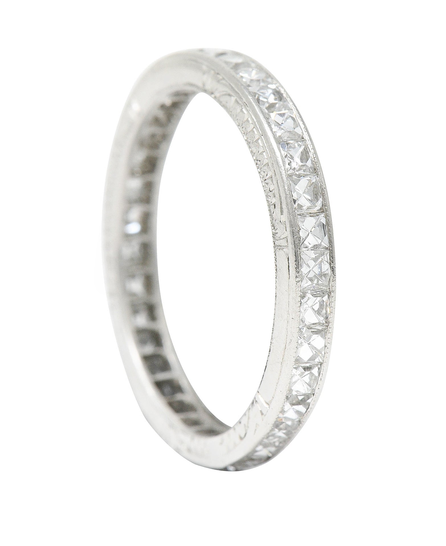 Art Deco 1.45 CTW French Cut Diamond Platinum Eternity Band RingRing - Wilson's Estate Jewelry