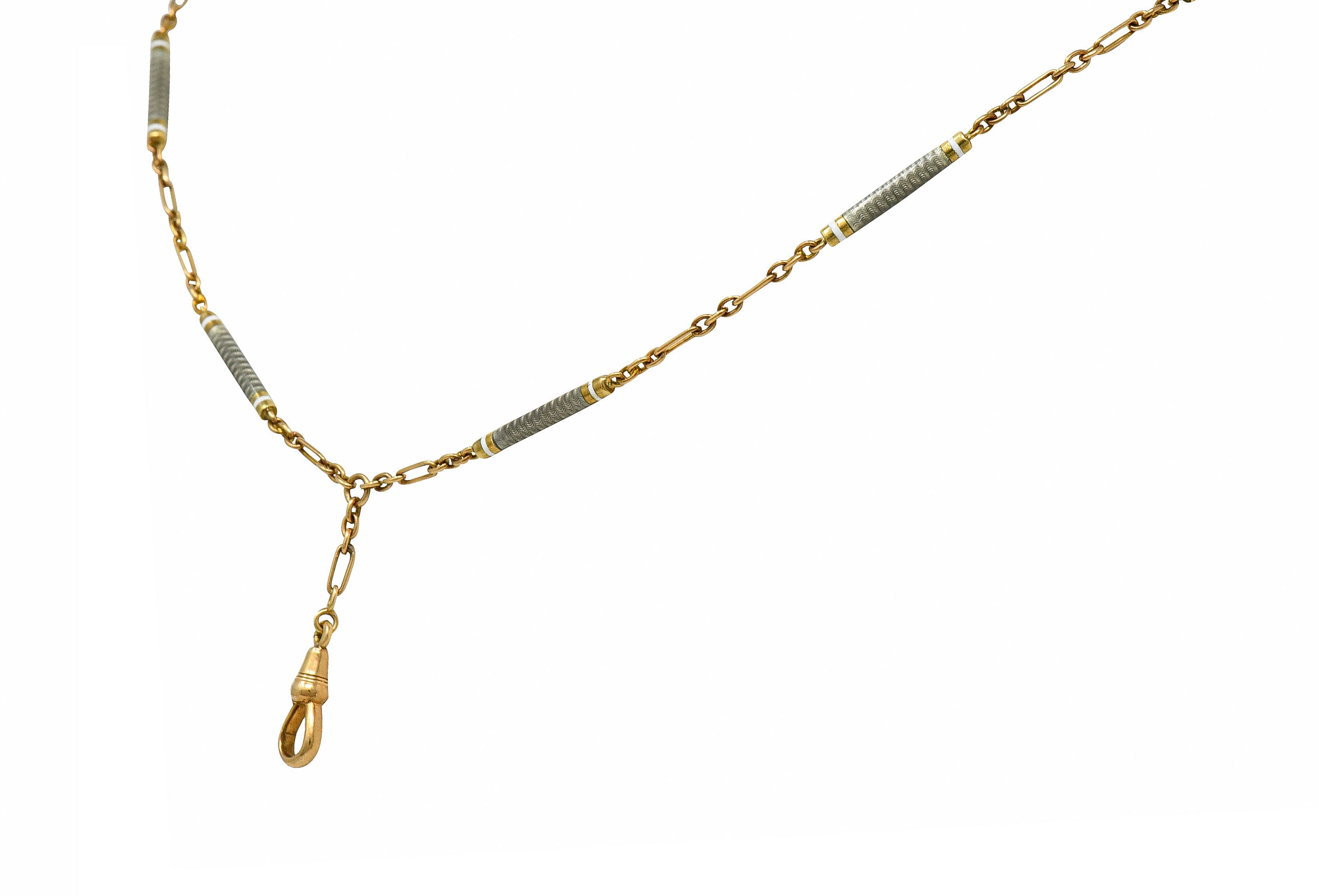 Carter & Gough Enamel 14 Karat Gold Barrel Link Chain NecklaceNecklace - Wilson's Estate Jewelry