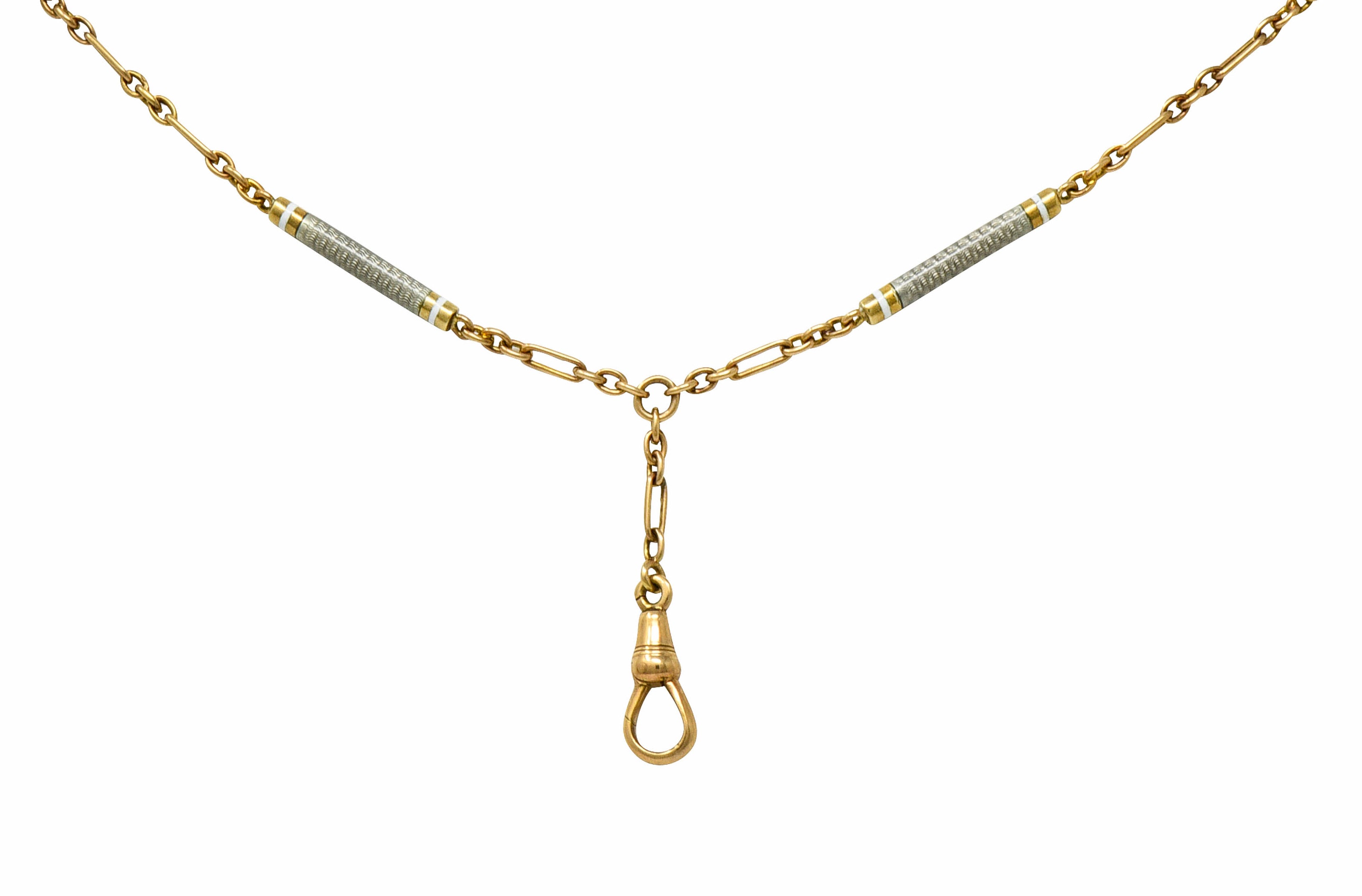 Carter & Gough Enamel 14 Karat Gold Barrel Link Chain NecklaceNecklace - Wilson's Estate Jewelry