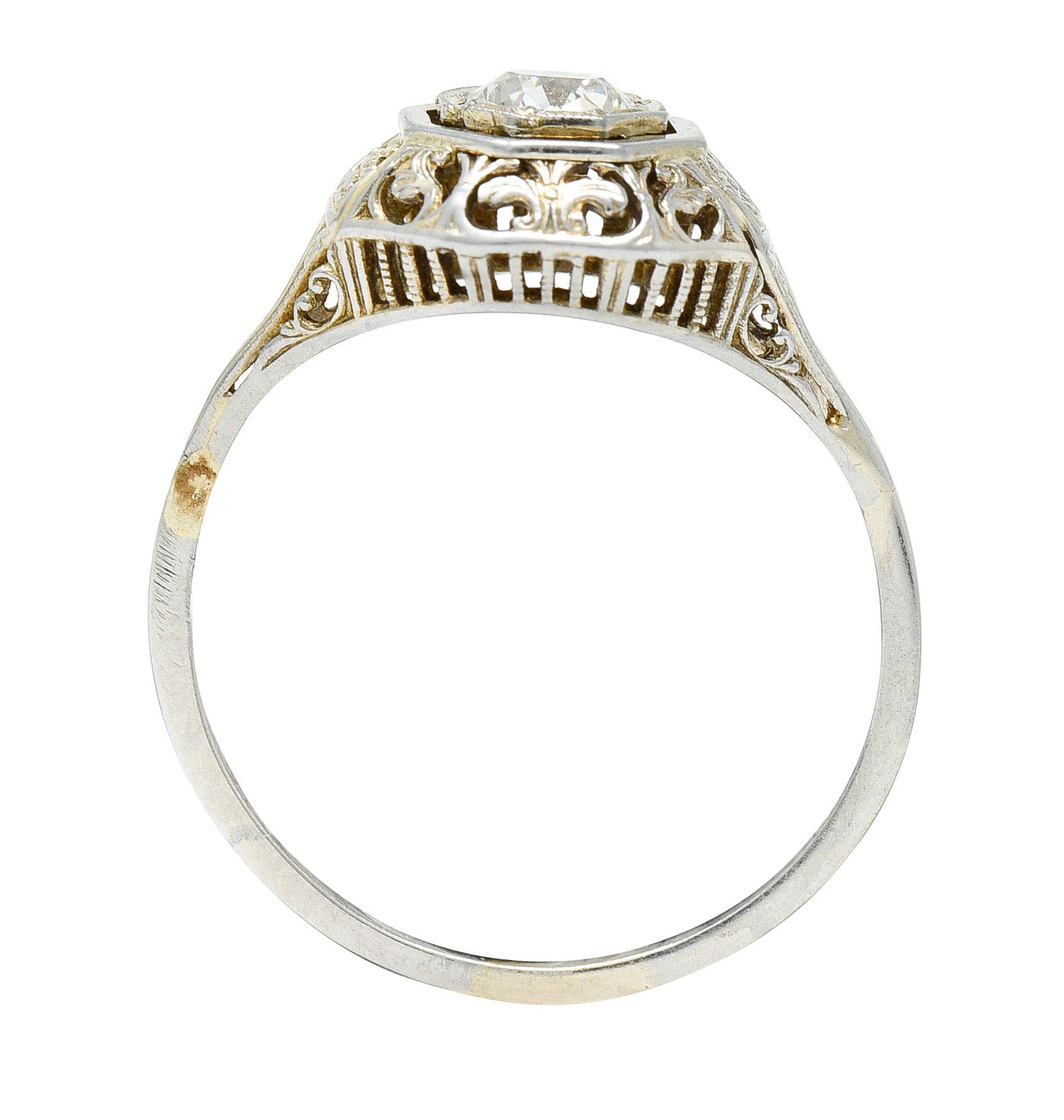 Art Deco 0.36 CTW Diamond 18 Karat White Gold Engagement RingRing - Wilson's Estate Jewelry