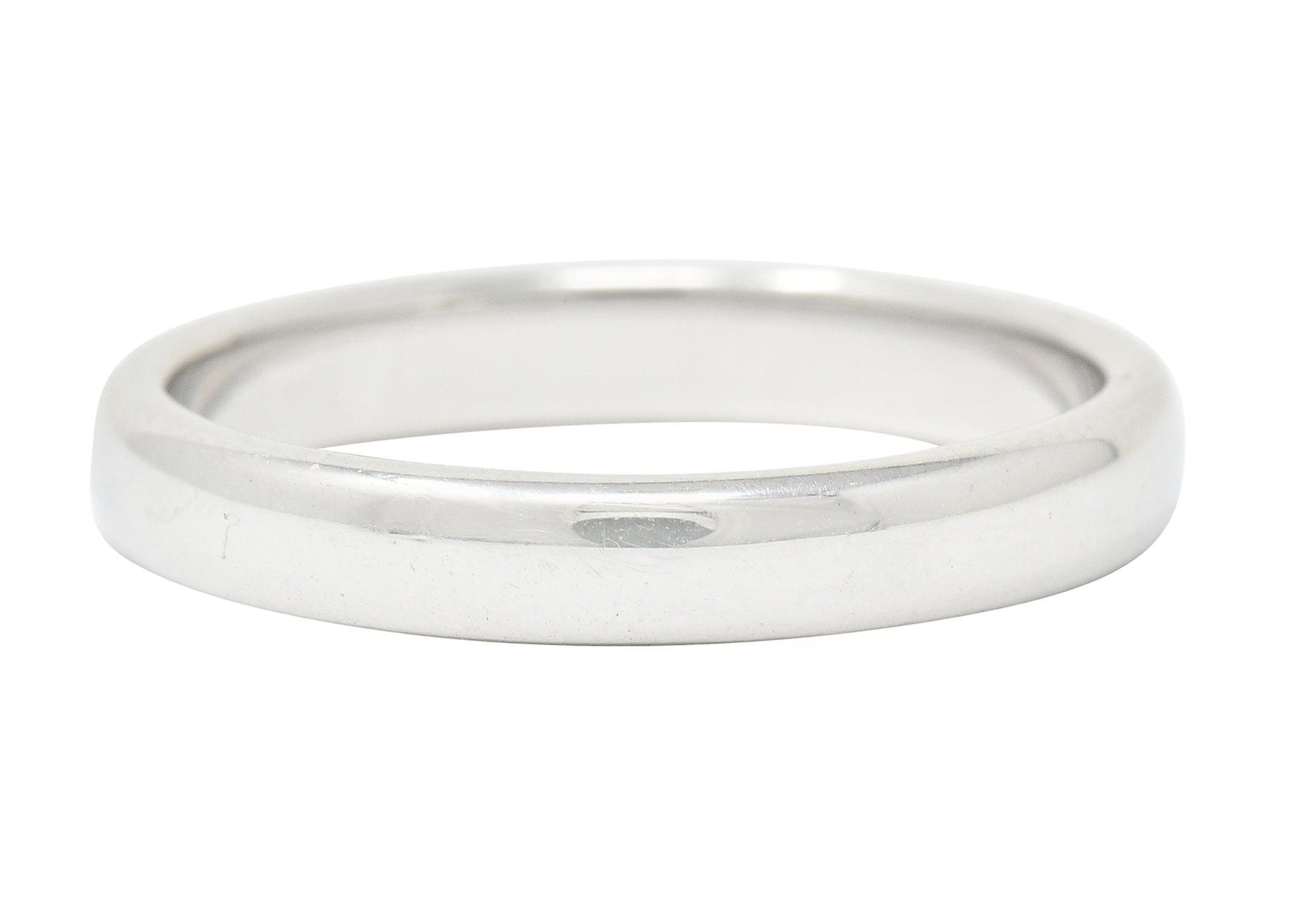 1990's Classic Tiffany & Co. Platinum 3MM Unisex Wedding Band Ring - Wilson's Estate Jewelry