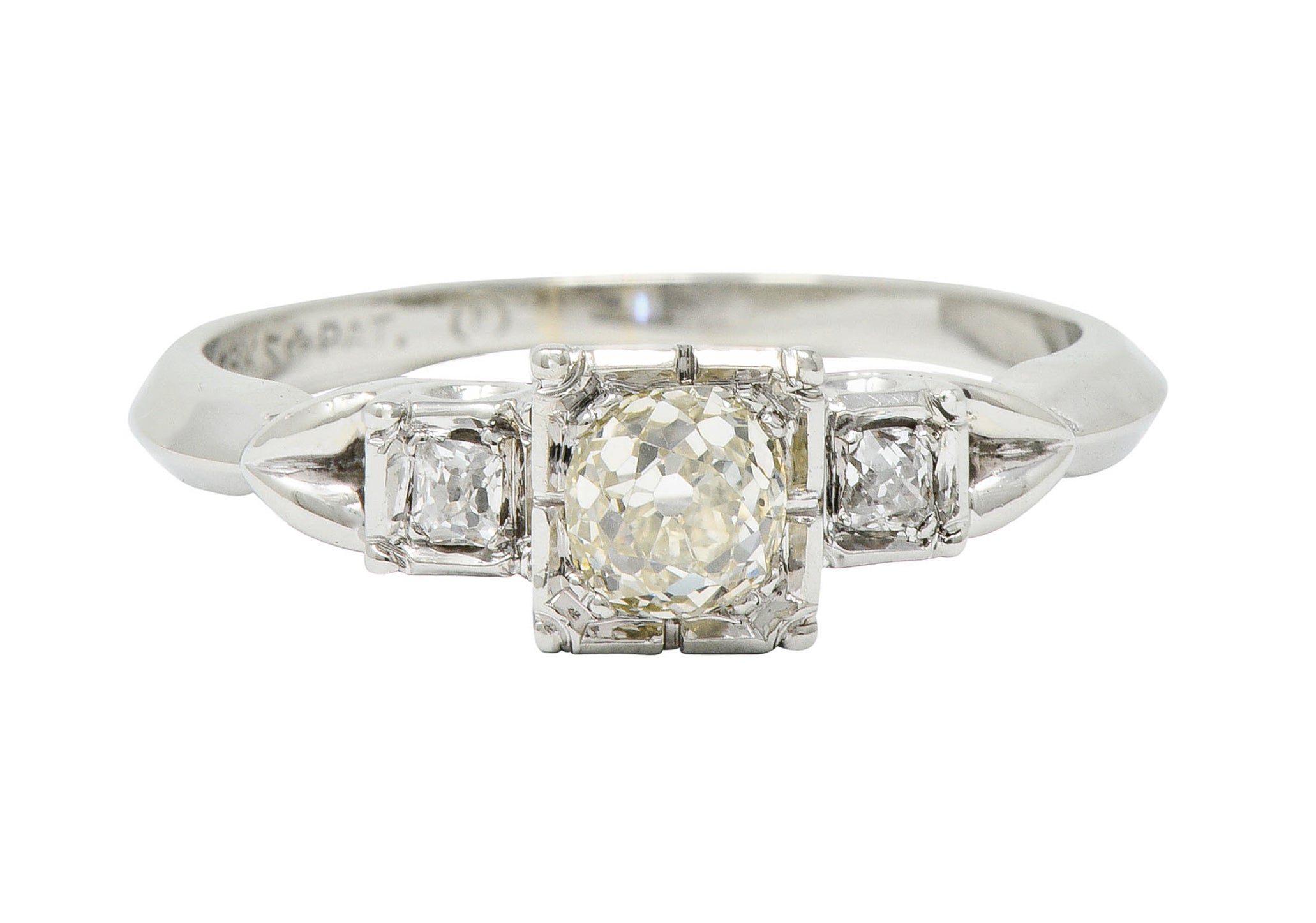 W.J. Harbor Co. Retro 0.64 CTW Diamond 18 Karat White Gold Engagement RingRing - Wilson's Estate Jewelry