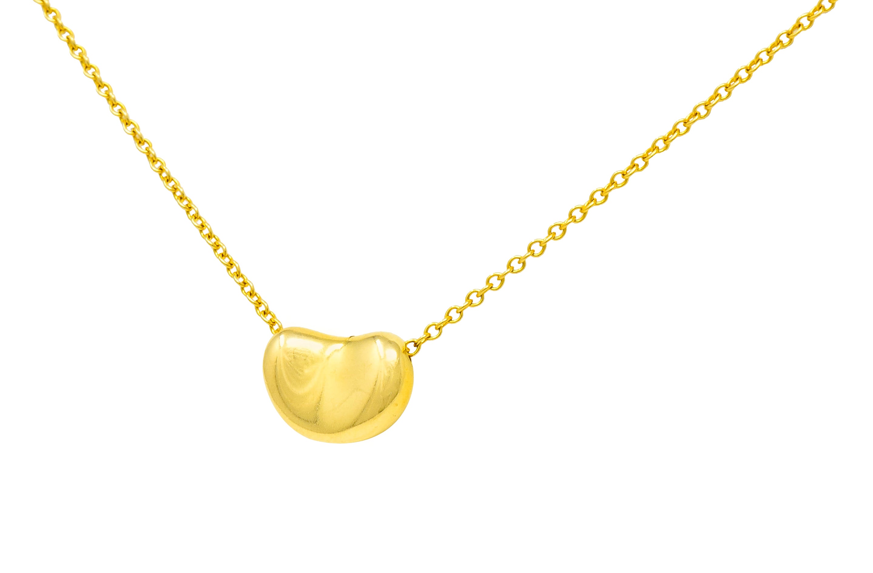 Elsa Peretti Tiffany & Co. 18 Karat Gold Iconic Bean Necklace - Wilson's Estate Jewelry