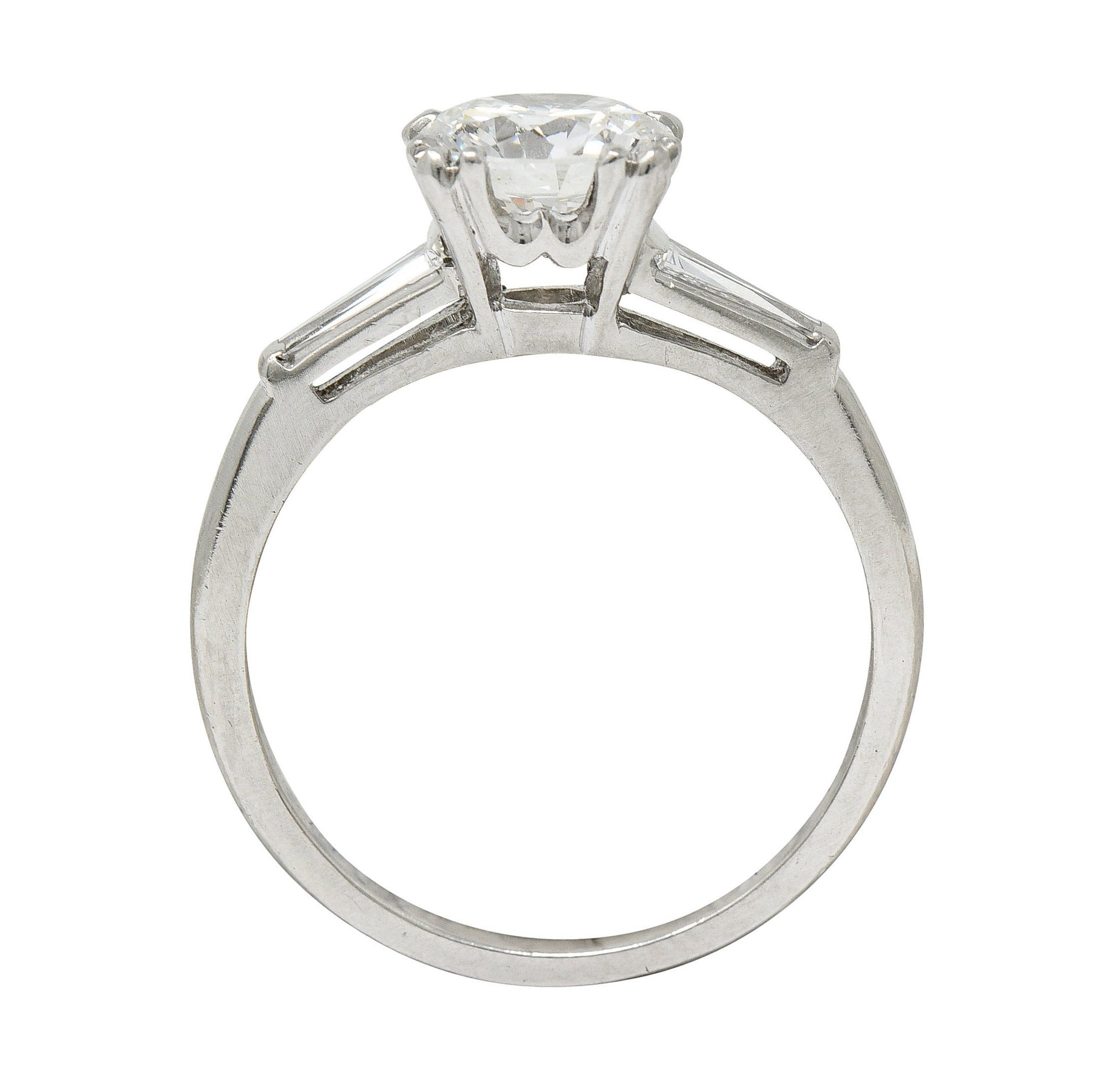 Mid-Century 1.40 CTW Diamond Platinum Engagement Ring GIA Circa 1950Ring - Wilson's Estate Jewelry