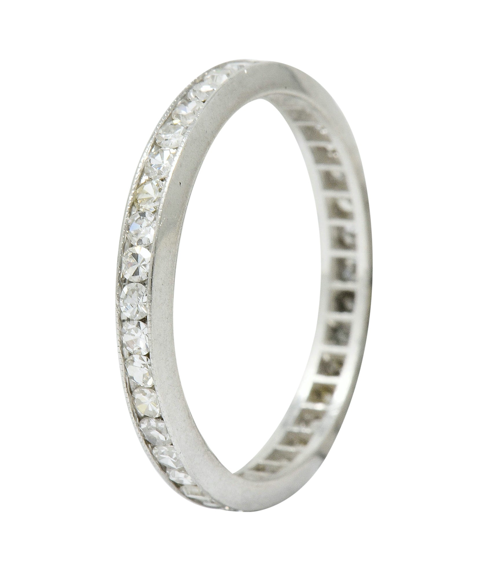 Art Deco 1.00 CTW Diamond Platinum Channel Eternity Band - Wilson's Estate Jewelry