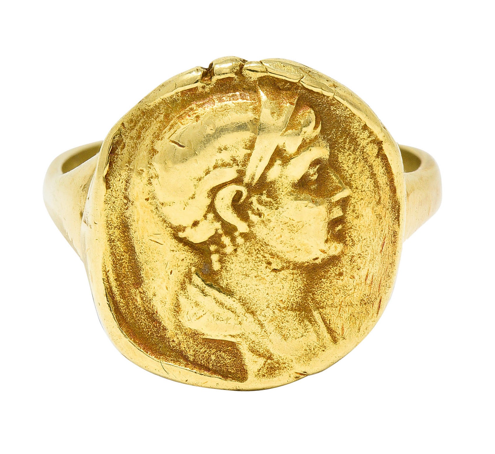 Kieselstein Cord Vintage 18 Karat Gold Severus Alexander Ancient Coin RingRing - Wilson's Estate Jewelry