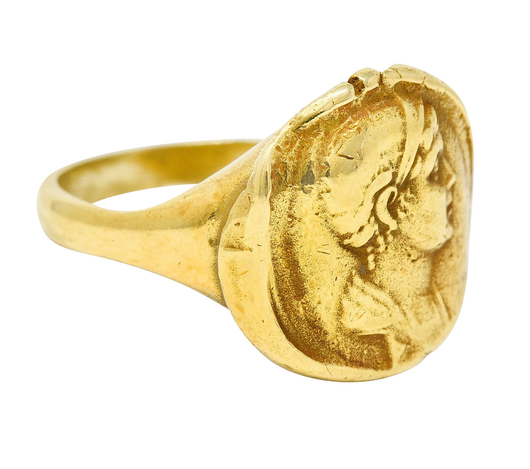 Kieselstein Cord Vintage 18 Karat Gold Severus Alexander Ancient Coin RingRing - Wilson's Estate Jewelry