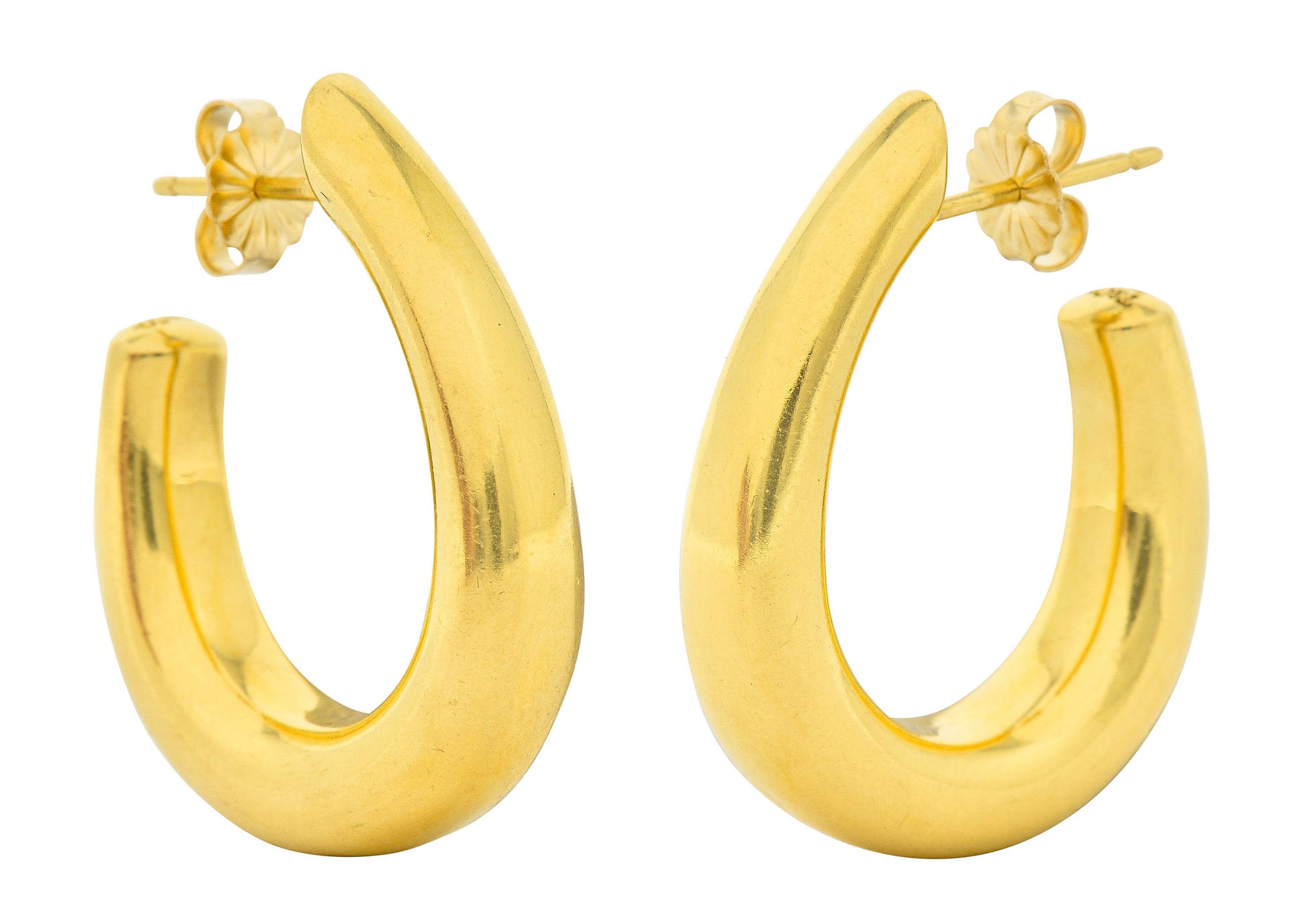 Tiffany & Co. 18 Karat Gold Vintage J Hoop Earrings Circa 1990Earrings - Wilson's Estate Jewelry