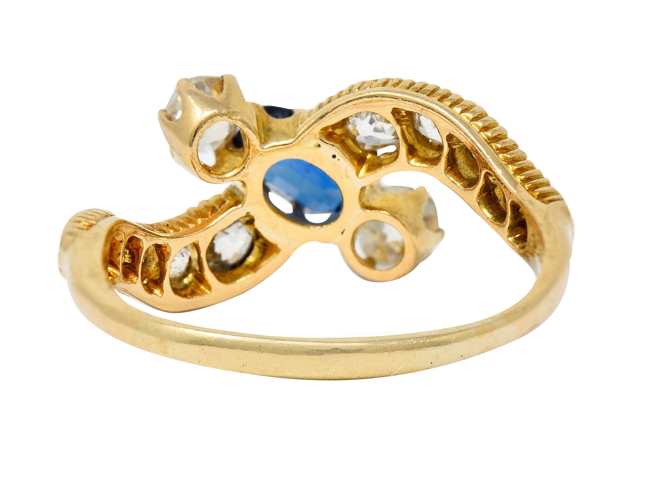 Schumann 1.45 CTW Sapphire Diamond 14 Karat Gold Bypass RingRing - Wilson's Estate Jewelry