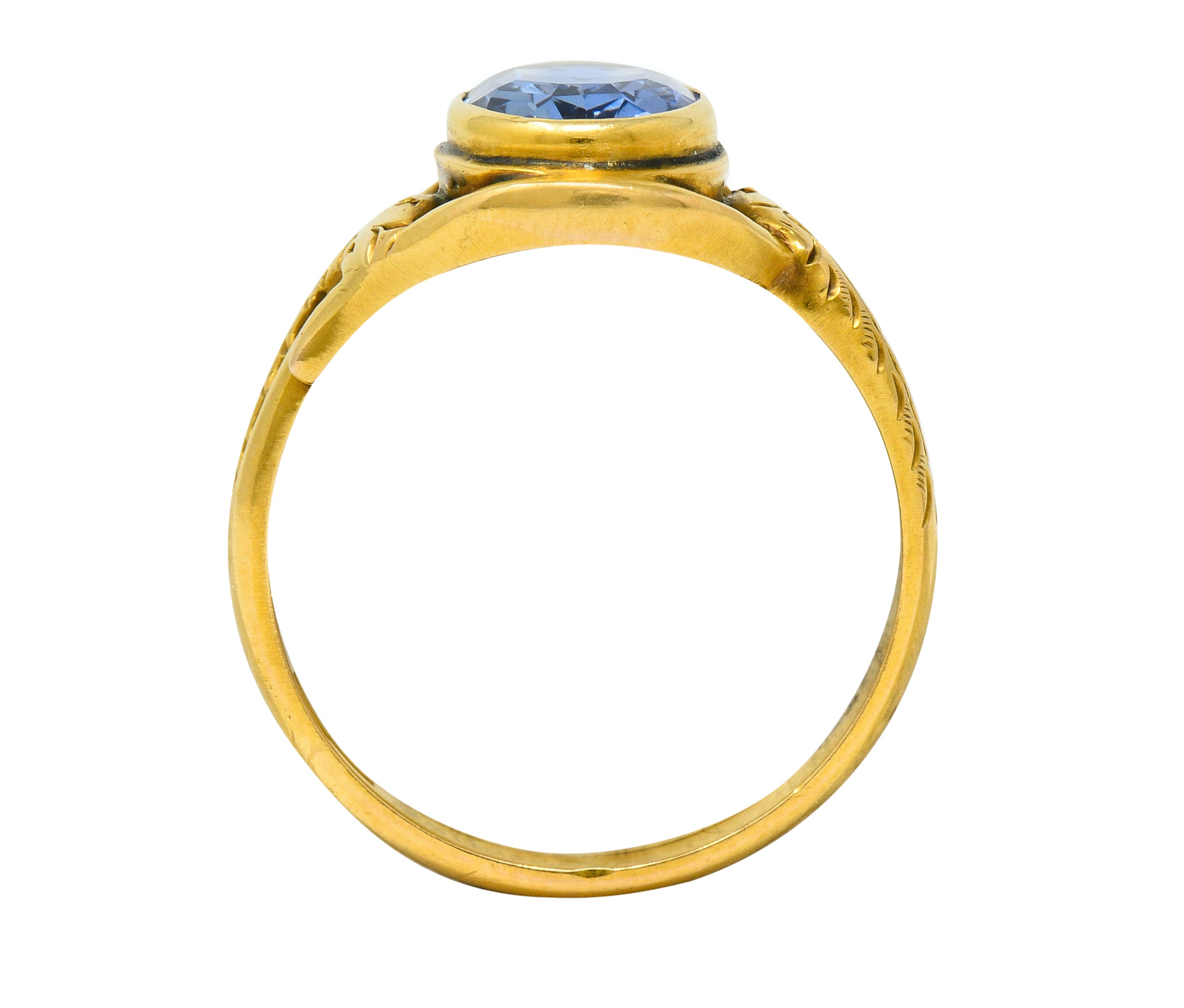 Art Nouveau No Heat Ceylon Sapphire 14 Karat Gold Snake Ring AGLRing - Wilson's Estate Jewelry