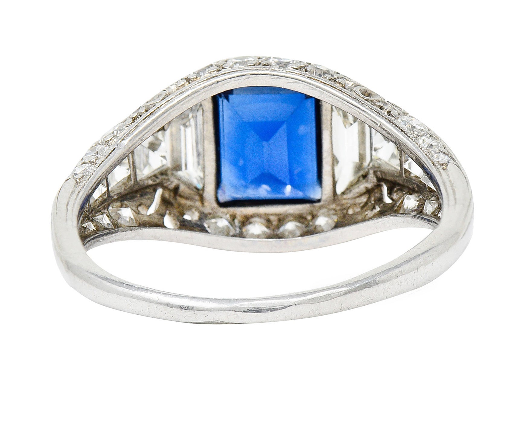 Art Deco Tiffany & Co. Sapphire Diamond Platinum Dinner RingRing - Wilson's Estate Jewelry